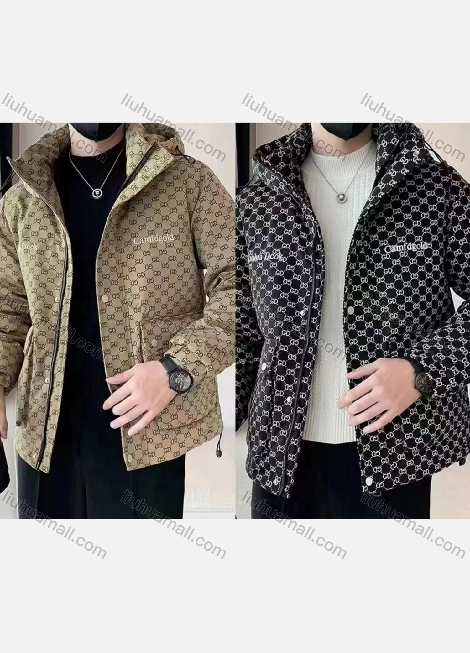 Wholesale Men's Casual Windproof Thermal Detachable Hood Pockets Puffer Jacket 2307# - Liuhuamall