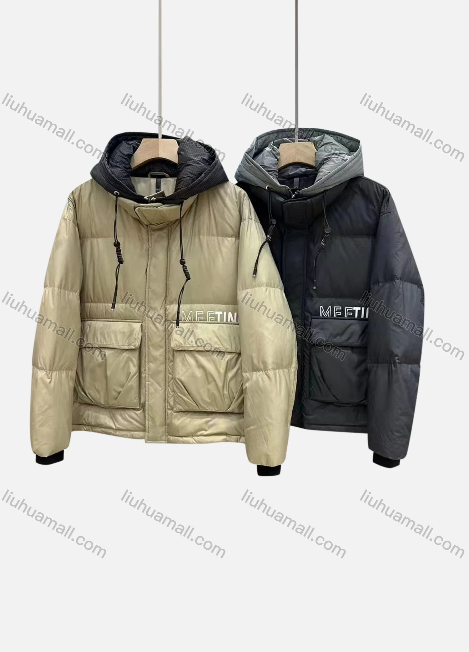 Wholesale Men's Casual Windproof Thermal Stand Collar Pockets Puffer Jacket 5003# - Liuhuamall