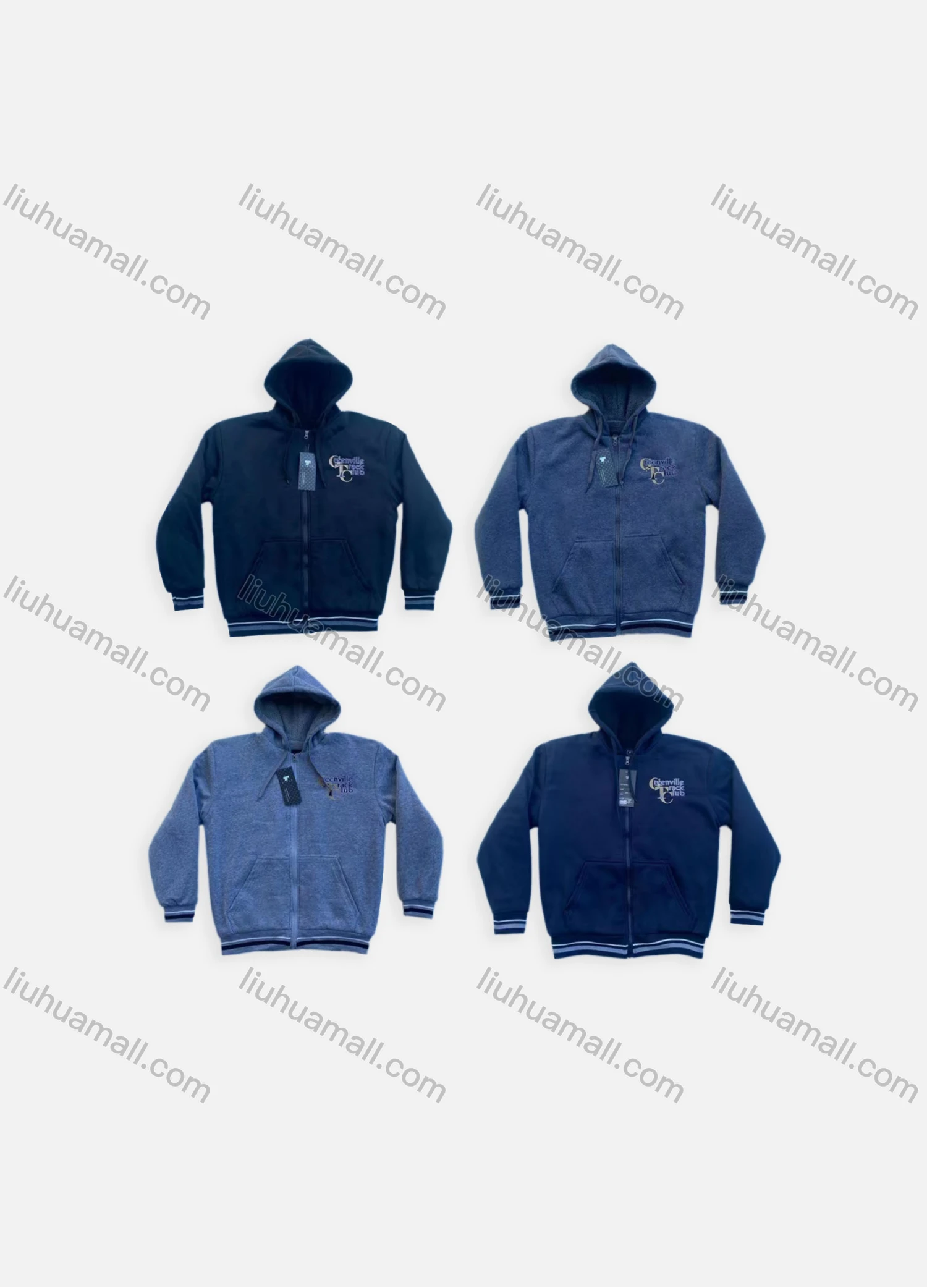 Wholesale Men's Casual Zipper Labelled Long Sleeve Drawstring Kangaroo Pocket Hoodie 601# - Liuhuamall