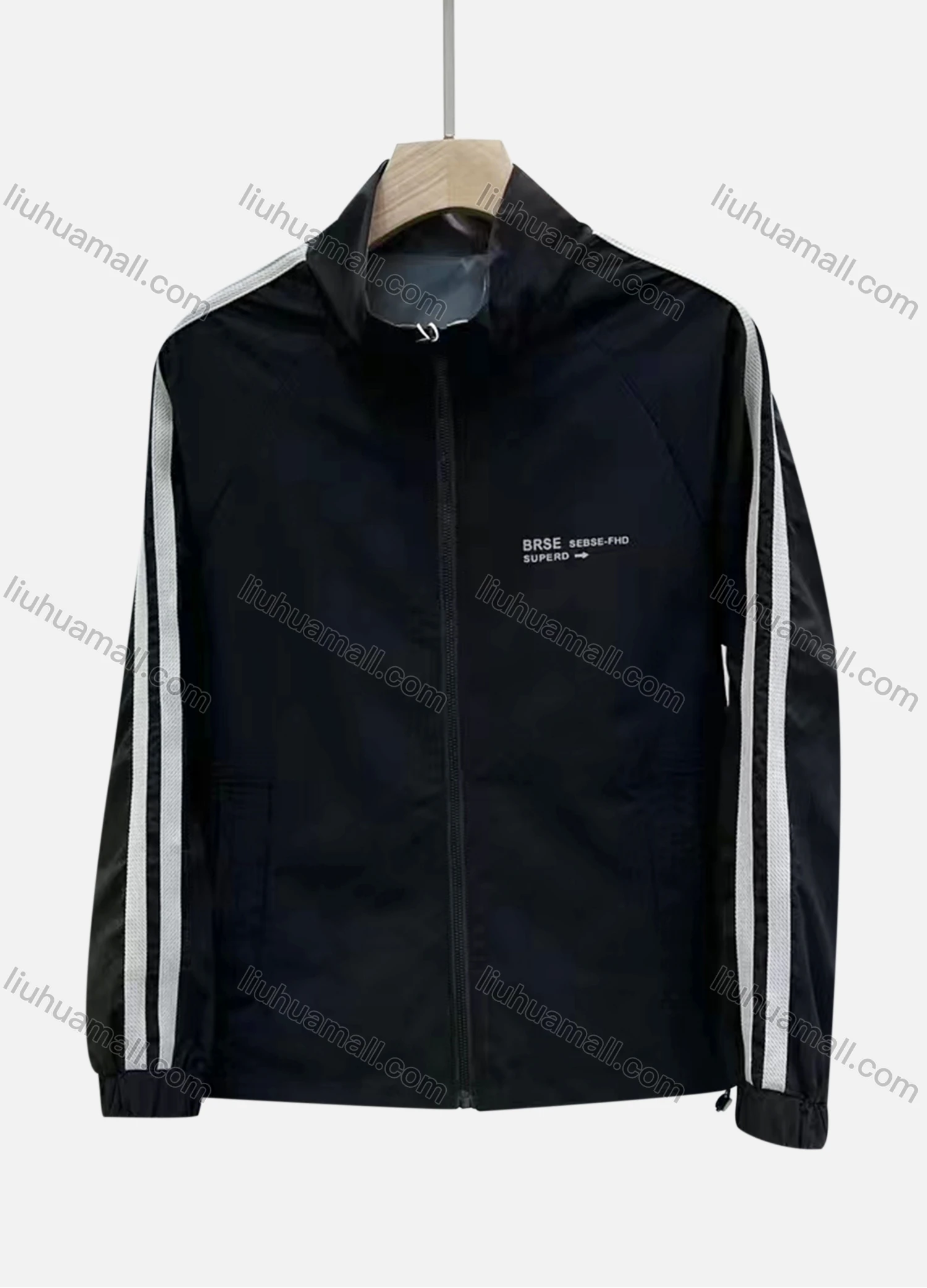 Wholesale Men's Casual Striped Stand Collar Pockets Jacket 6003# - Liuhuamall