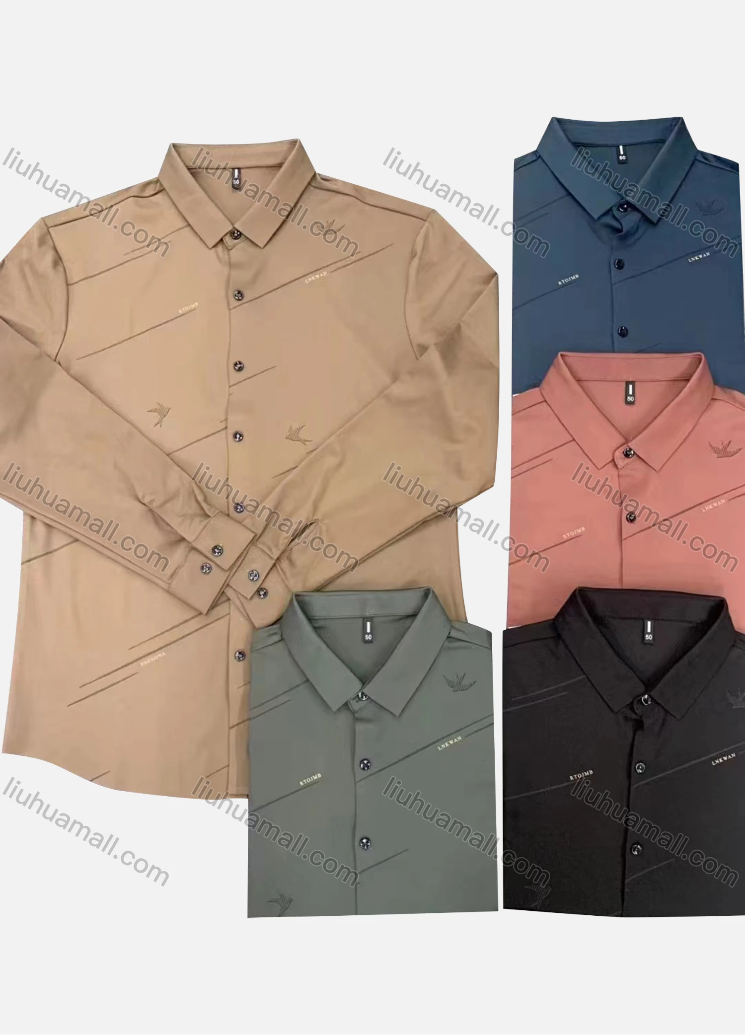 Wholesale Men's Casual Striped Long Sleeve Shirt - Liuhuamall
