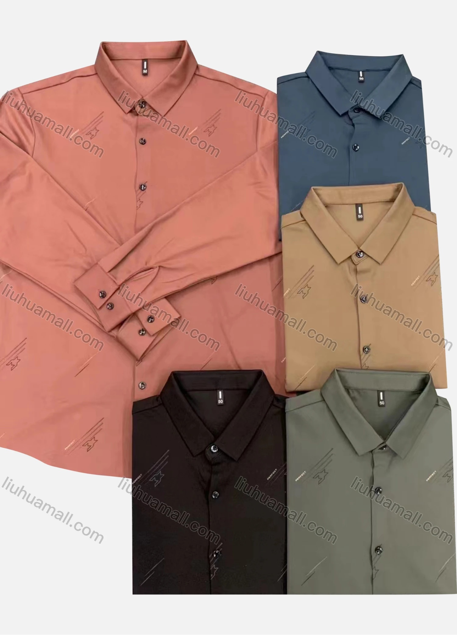 Wholesale Men's Casual Allover Print Long Sleeve Shirt - Liuhuamall