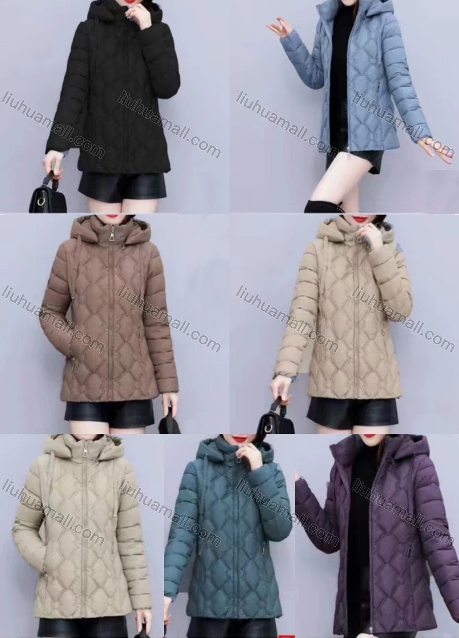 Wholesale Women's Casual Thermal Hooded Pockets Puffer Coat 813# - Liuhuamall