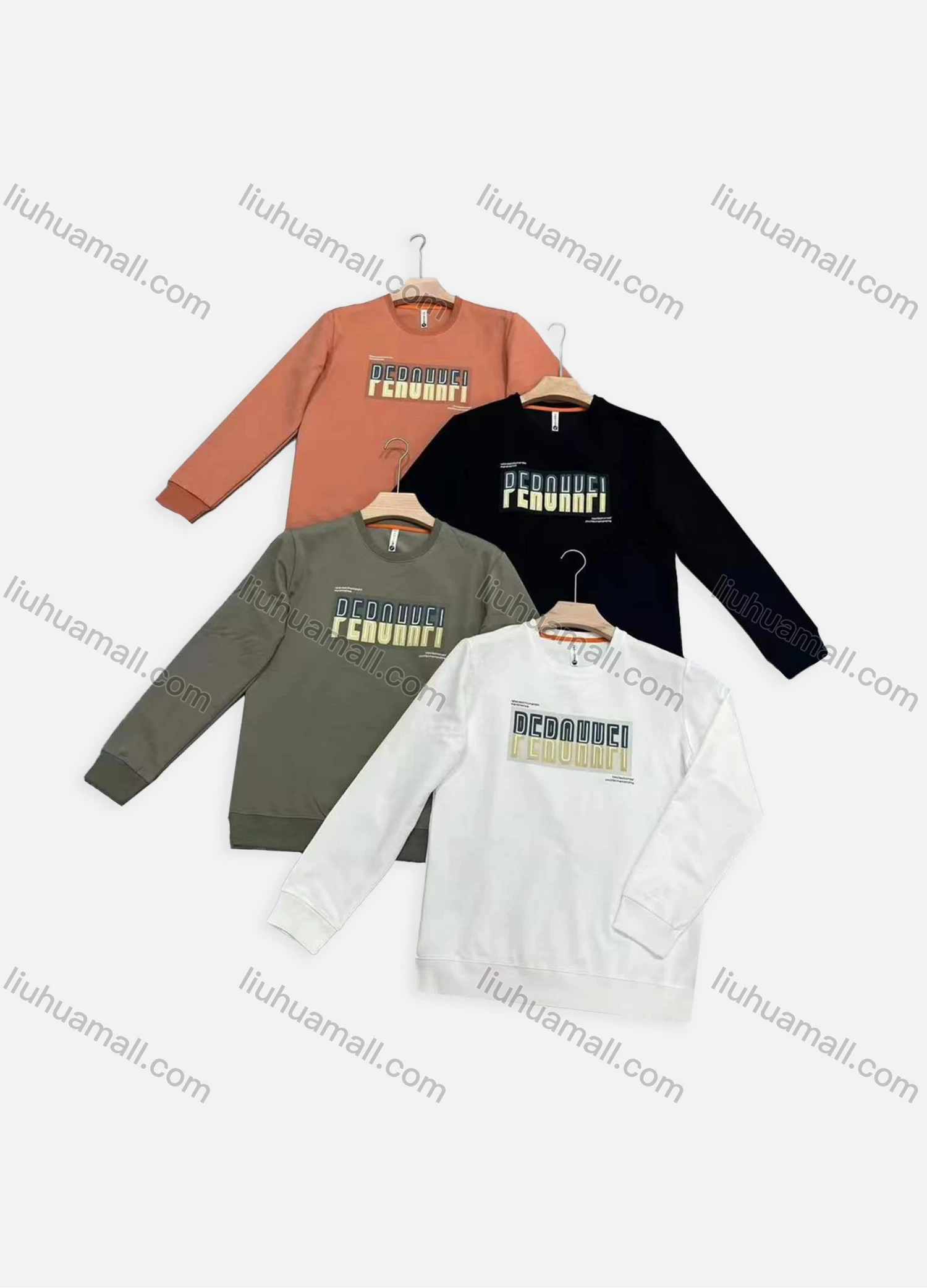Wholesale Men's Casual Striped Graphic Round Neck Long Sleeve Sweatshirt 1605# - Liuhuamall