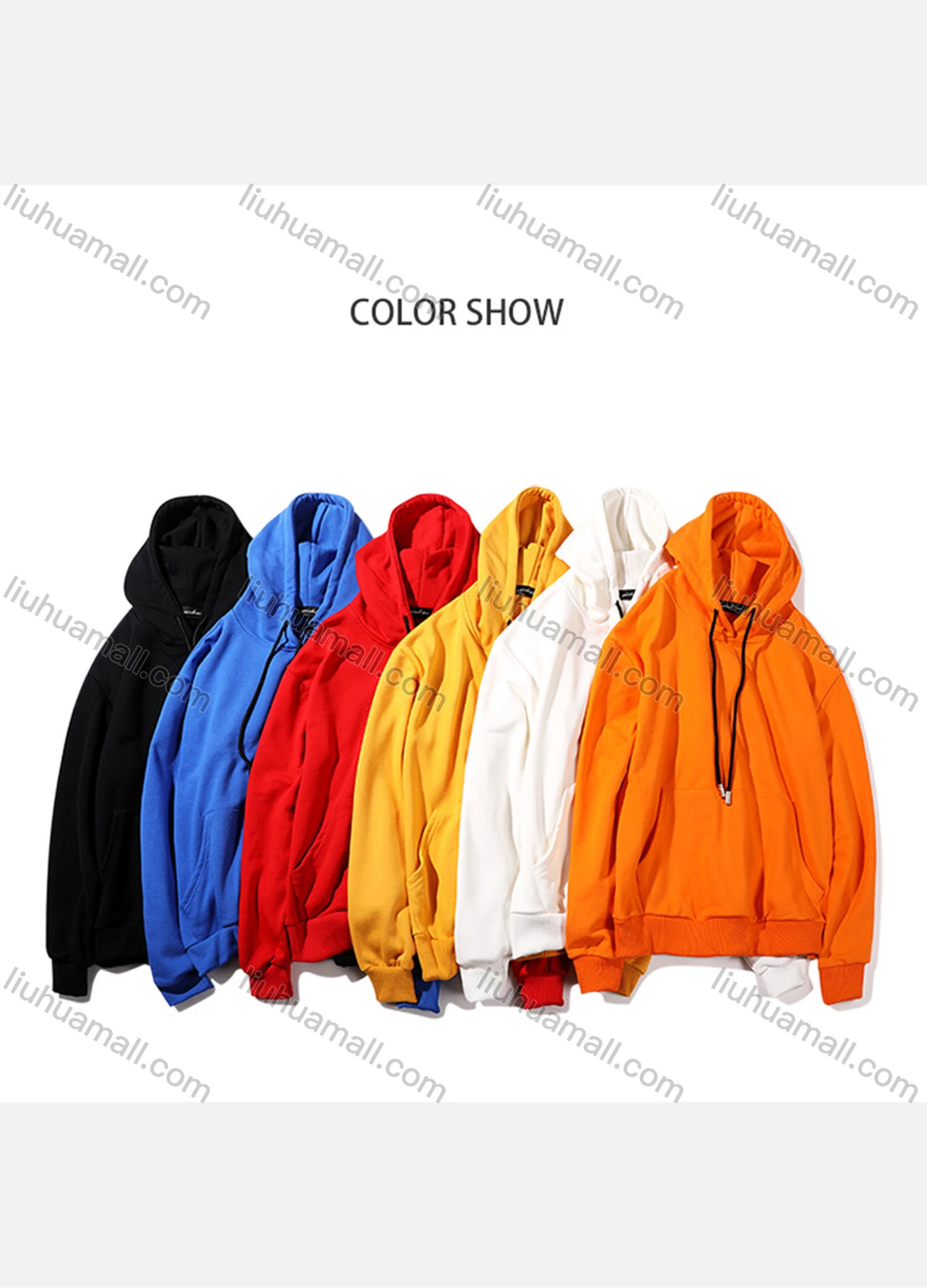 Wholesale Men's Casual Plain Sweatshirt Unisex Long Sleeve Pullover Hoodie With Kangaroo Pocket Custom 1802F# - Liuhuamall