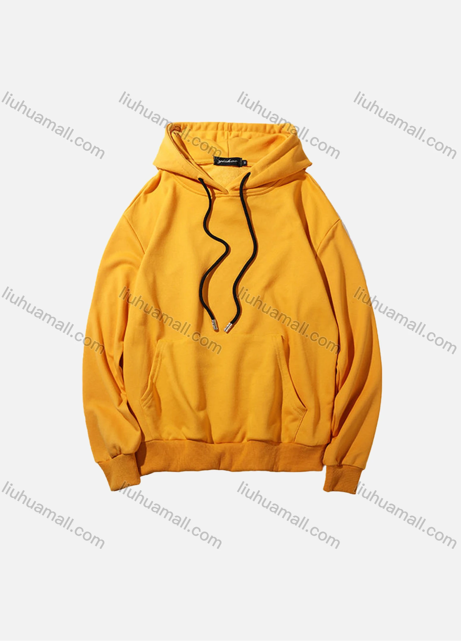 Wholesale Men's Casual Plain Sweatshirt Unisex Long Sleeve Pullover Hoodie With Kangaroo Pocket Custom 1802F# - Liuhuamall