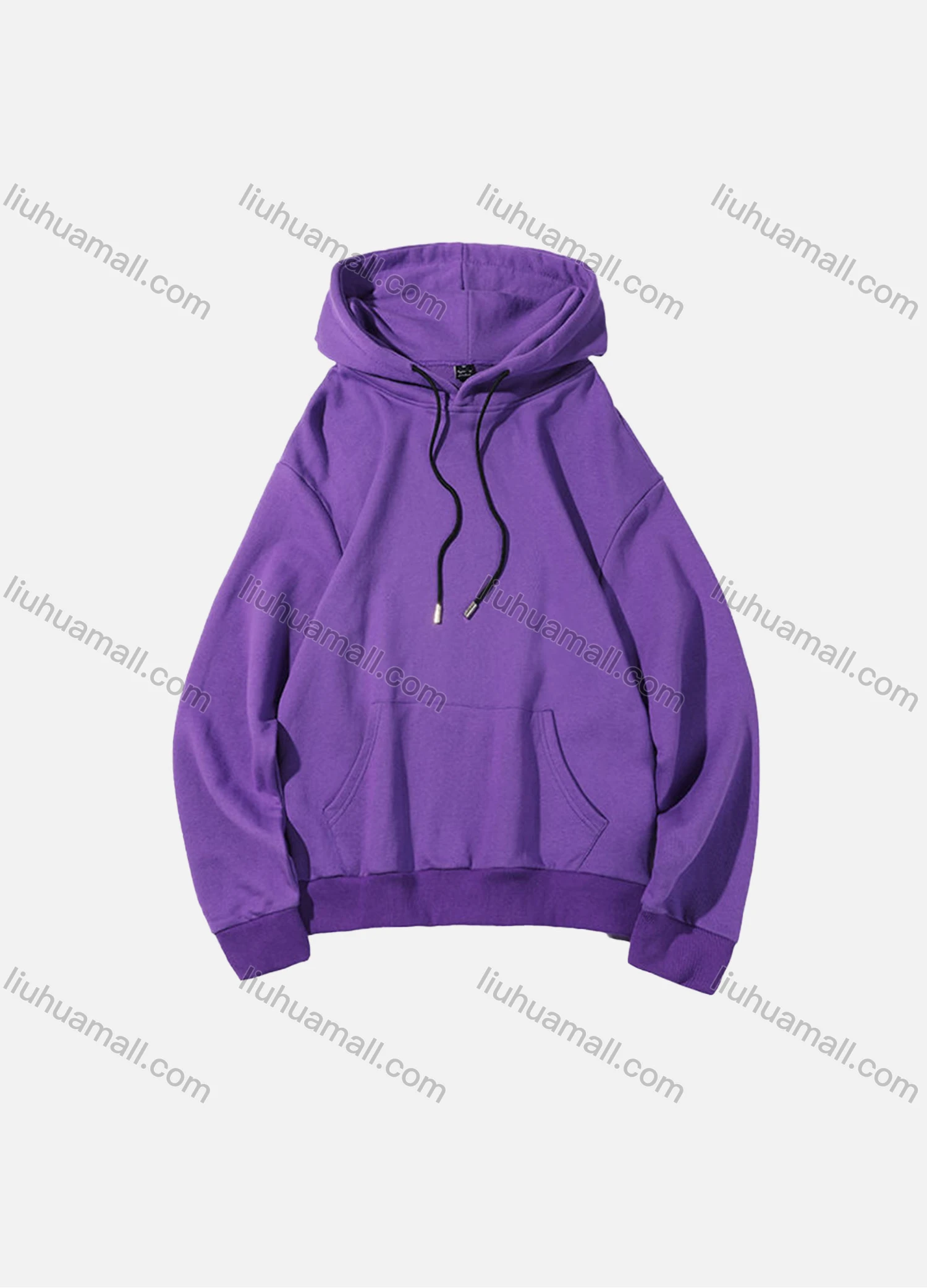 Wholesale Men's Casual Plain Sweatshirt Unisex Long Sleeve Pullover Hoodie With Kangaroo Pocket Custom 1802F# - Liuhuamall