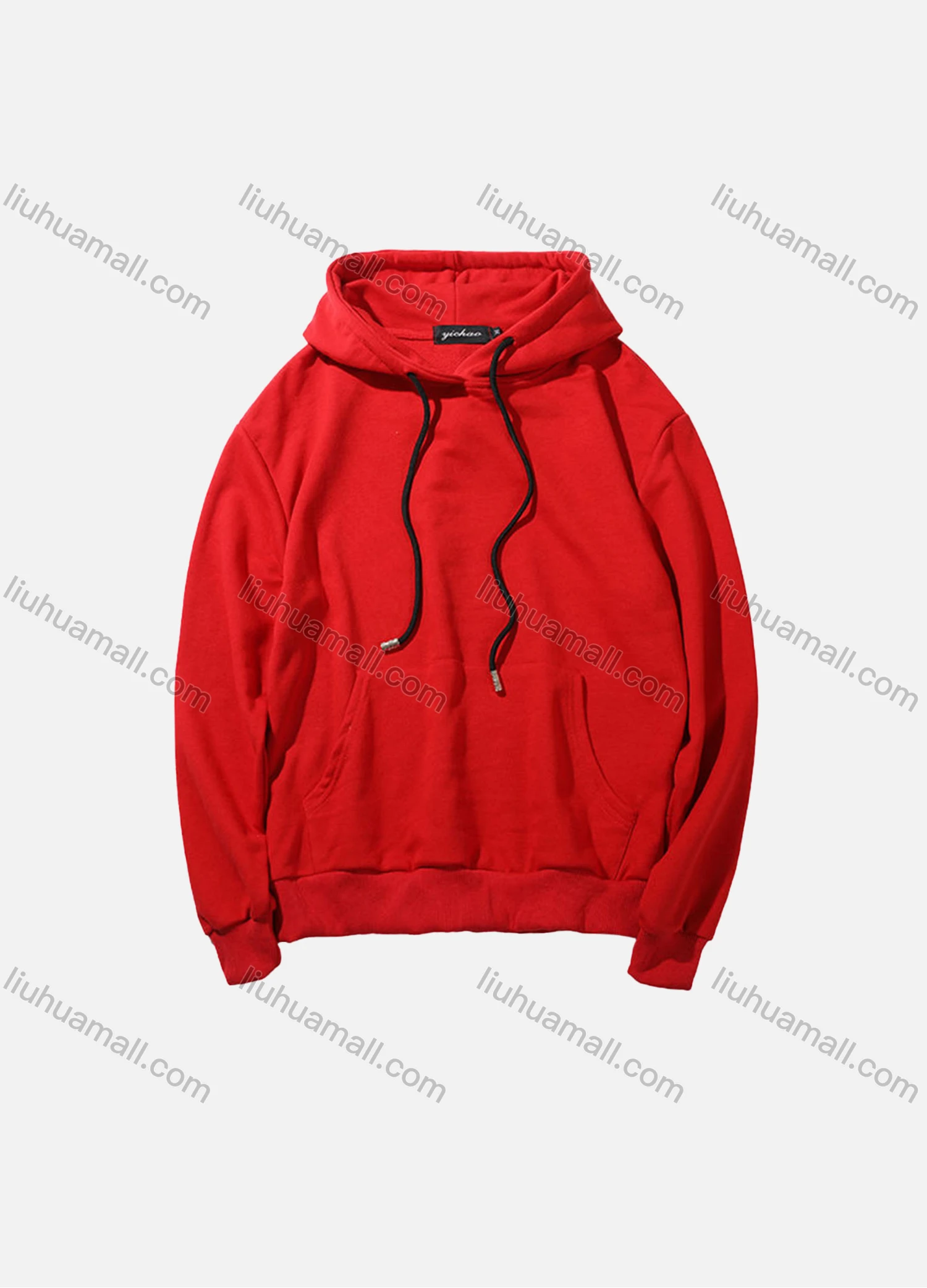 Wholesale Men's Casual Plain Sweatshirt Unisex Long Sleeve Pullover Hoodie With Kangaroo Pocket Custom 1802F# - Liuhuamall