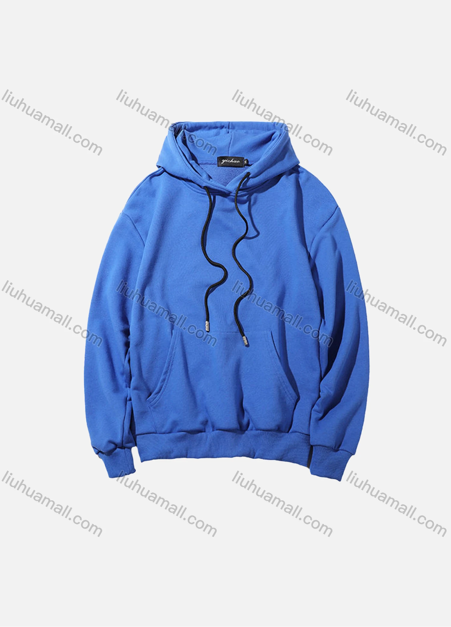 Wholesale Men's Casual Plain Sweatshirt Unisex Long Sleeve Pullover Hoodie With Kangaroo Pocket Custom 1802F# - Liuhuamall