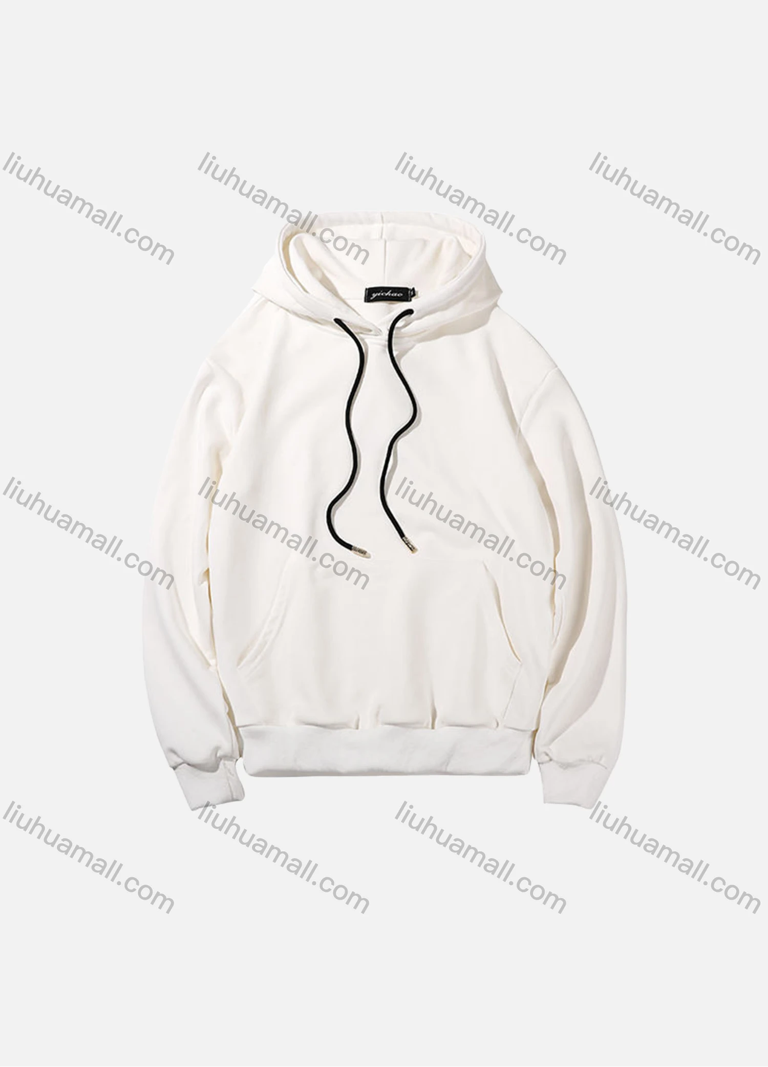 Wholesale Men's Casual Plain Sweatshirt Unisex Long Sleeve Pullover Hoodie With Kangaroo Pocket Custom 1802F# - Liuhuamall