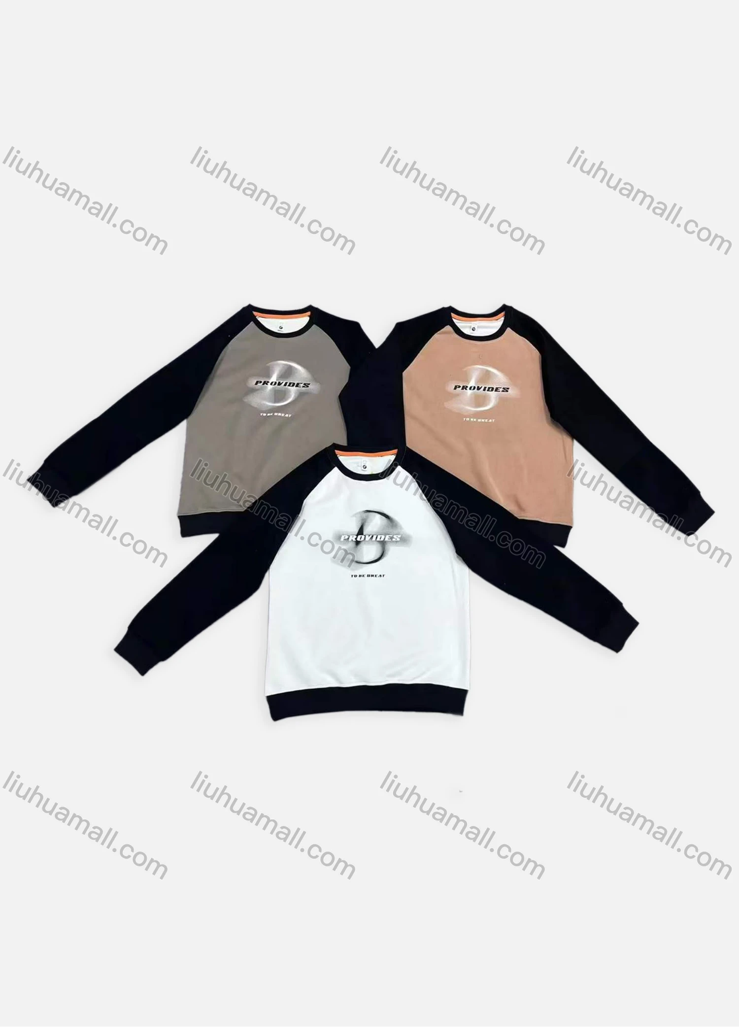 Wholesale Men's Casual Letter Graphic Splicing Colorblock Round Neck Long Sleeve Sweatshirt 2605# - Liuhuamall