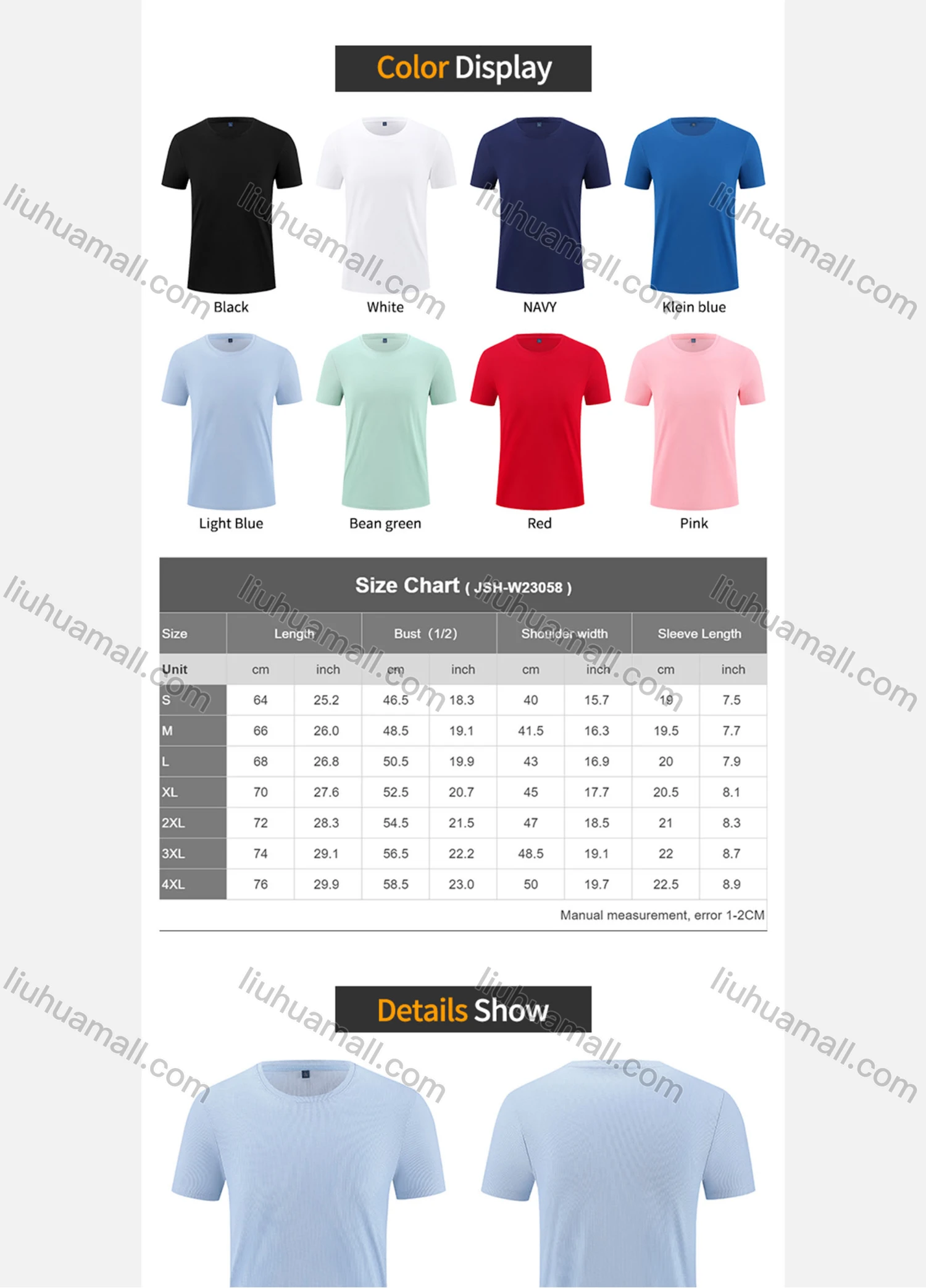 Wholesale Men's Fashion Breathable Grid Oversized Crew Neck Casual Plain Short Sleeve JHS-W23058# - Liuhuamall