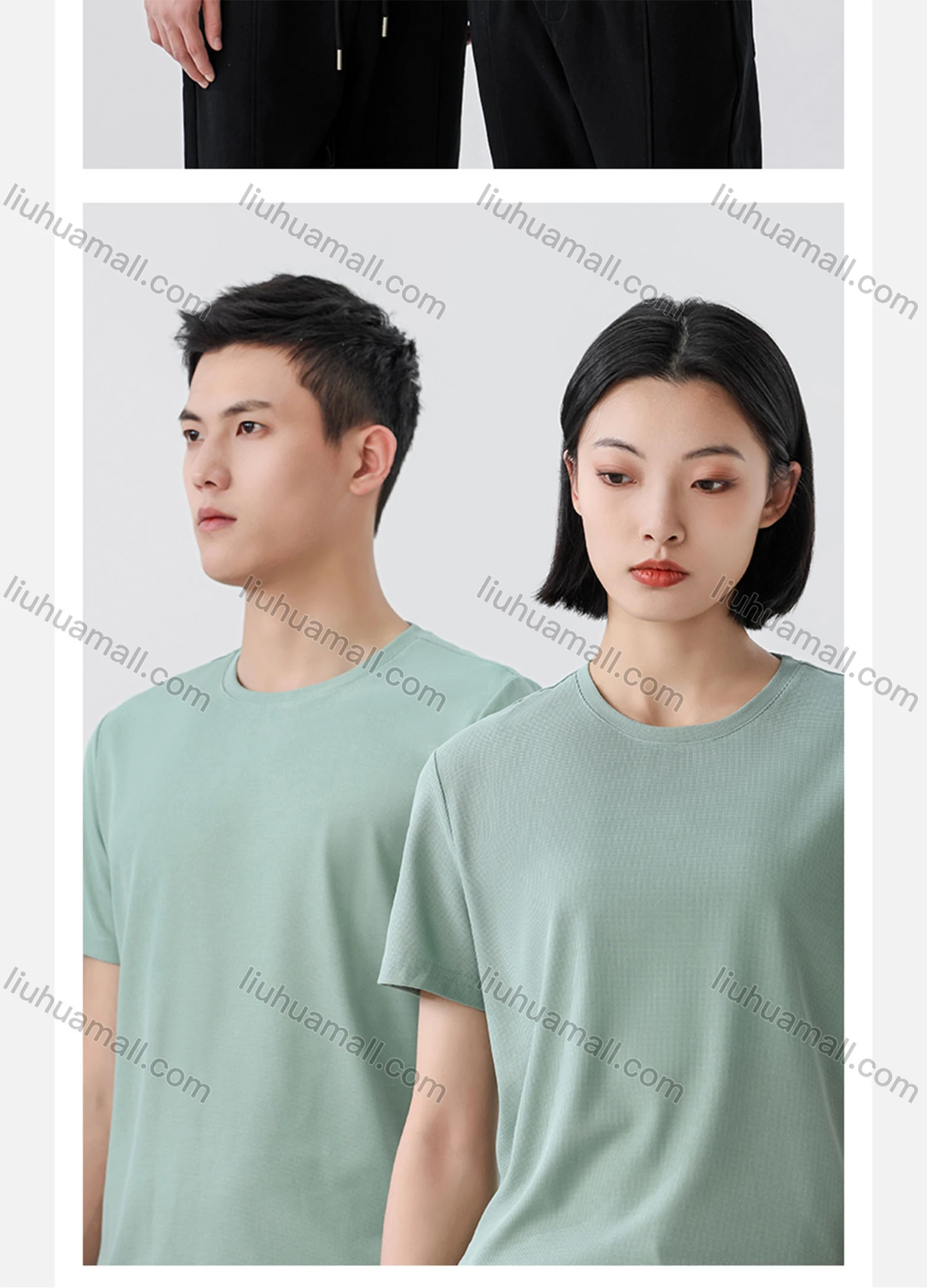 Wholesale Men's Fashion Breathable Grid Oversized Crew Neck Casual Plain Short Sleeve JHS-W23058# - Liuhuamall