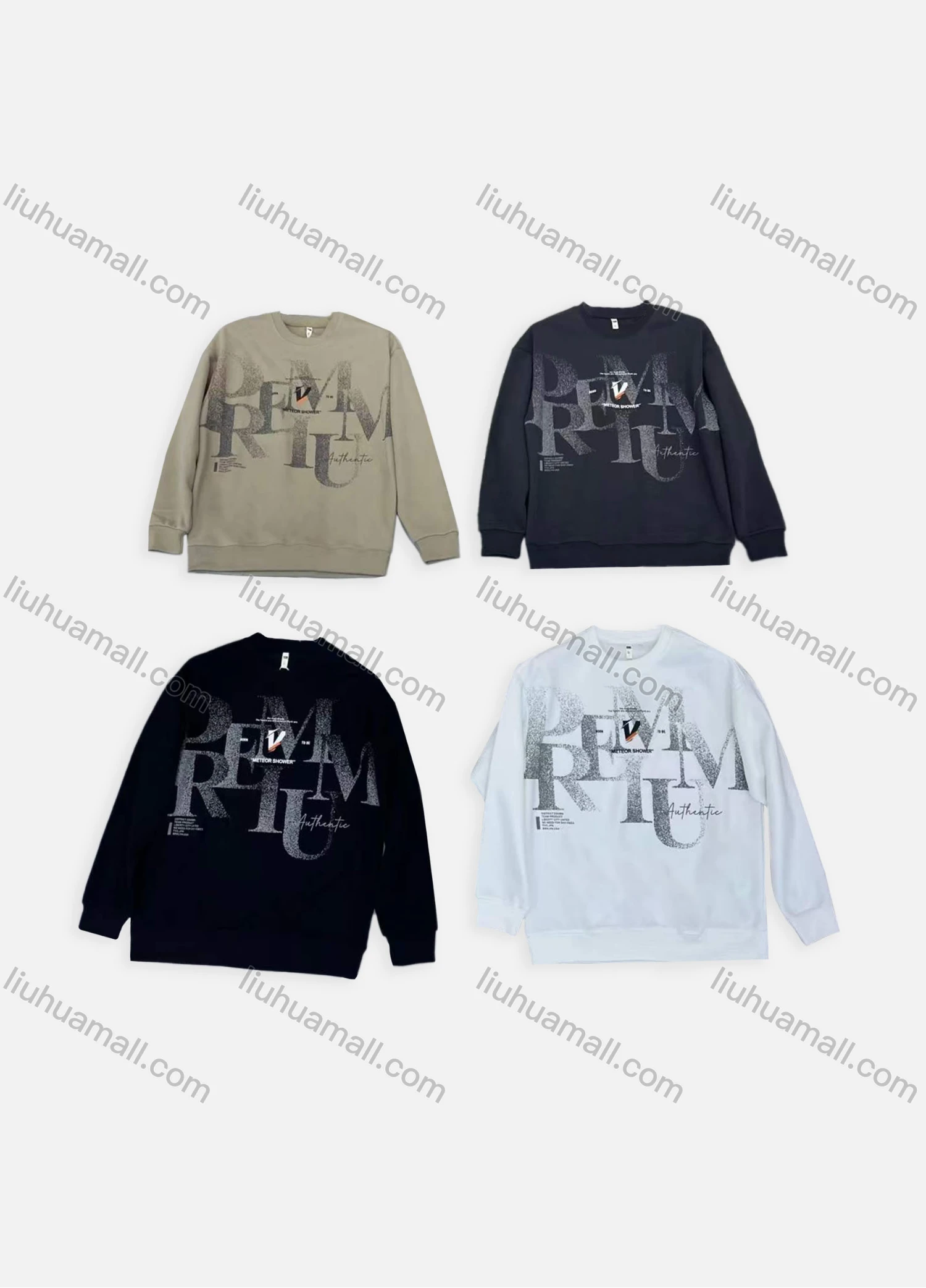 Wholesale Men's Casual Letter Print Round Neck Long Sleeve Sweatshirt 6626# - Liuhuamall