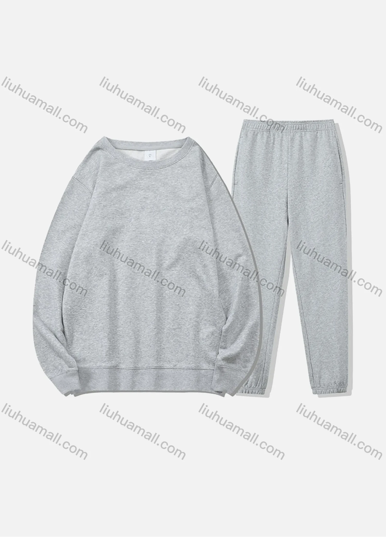 Wholesale Men's Casual Plain Long Sleeve Sweatshirt Pullover Set With Custom Embroidery Logo JM-8218A & JM-FS11266-01# - Liuhuamall