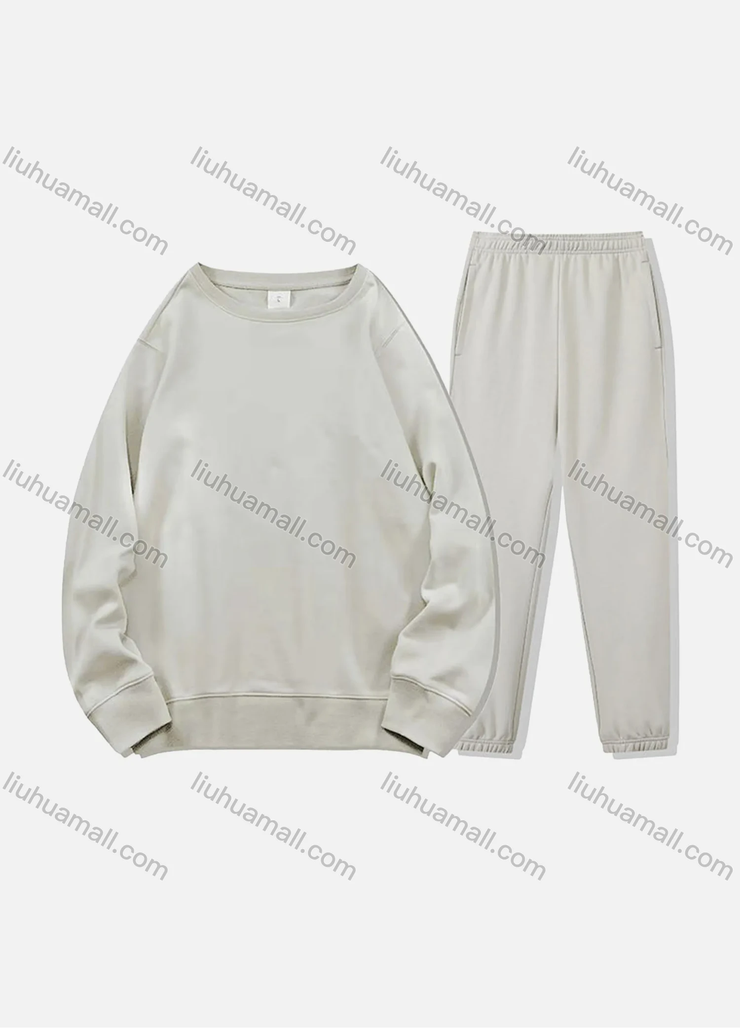 Wholesale Men's Casual Plain Long Sleeve Sweatshirt Pullover Set With Custom Embroidery Logo JM-8218A & JM-FS11266-01# - Liuhuamall