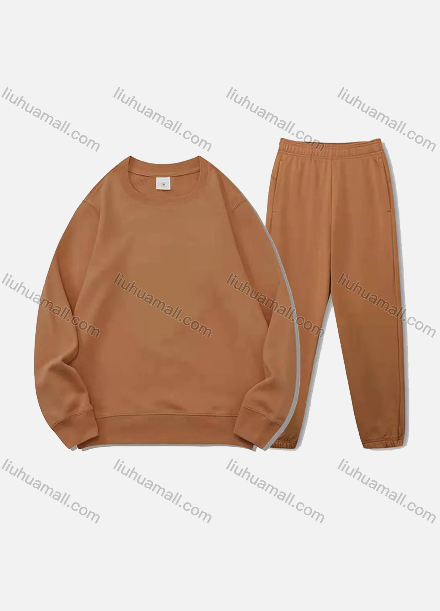 Wholesale Men's Casual Plain Long Sleeve Sweatshirt Pullover Set With Custom Embroidery Logo JM-8218A & JM-FS11266-01# - Liuhuamall