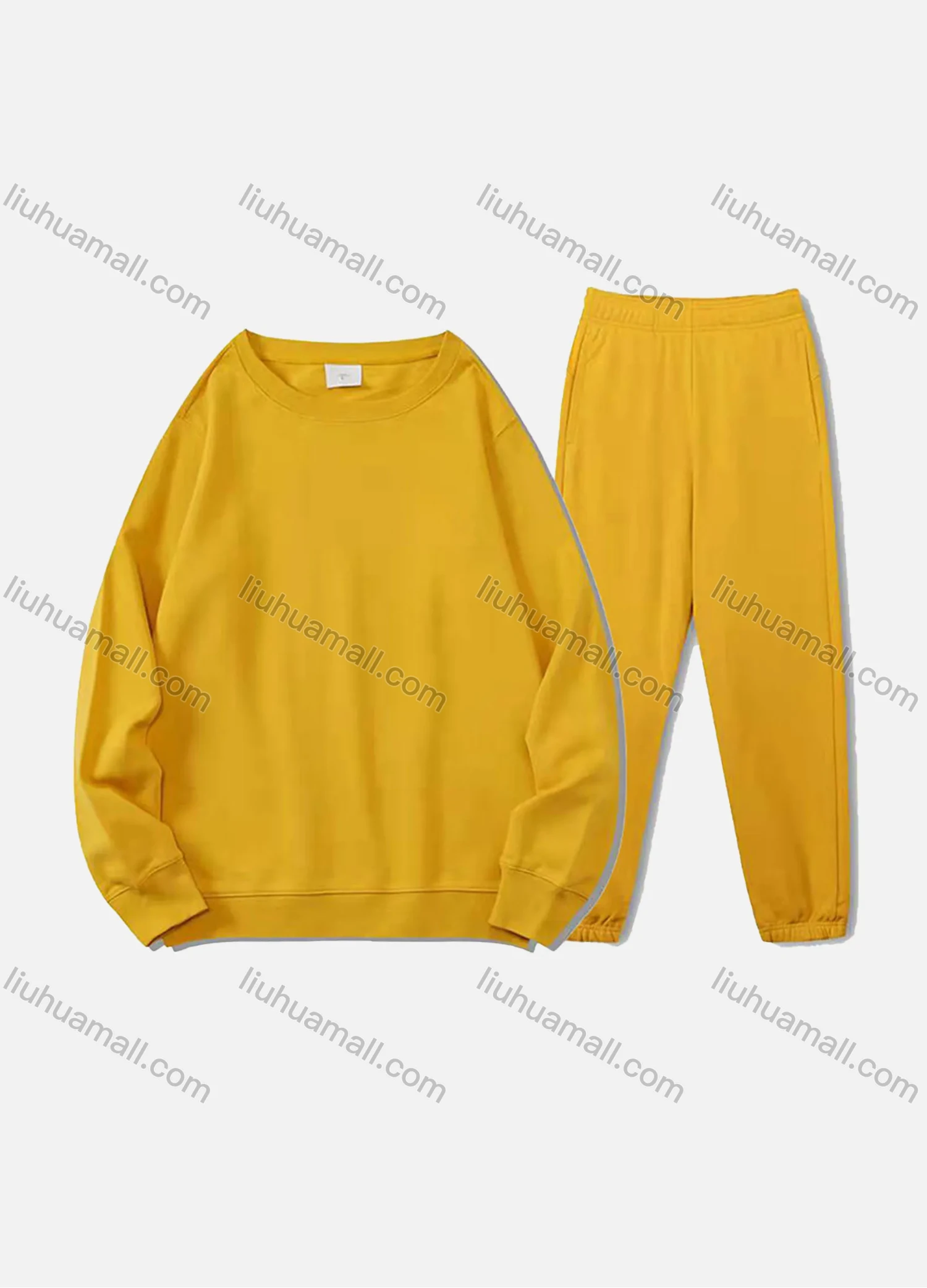 Wholesale Men's Casual Plain Long Sleeve Sweatshirt Pullover Set With Custom Embroidery Logo JM-8218A & JM-FS11266-01# - Liuhuamall