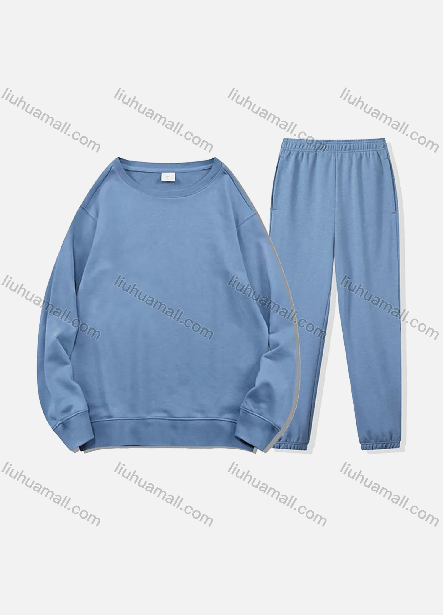 Wholesale Men's Casual Plain Long Sleeve Sweatshirt Pullover Set With Custom Embroidery Logo JM-8218A & JM-FS11266-01# - Liuhuamall