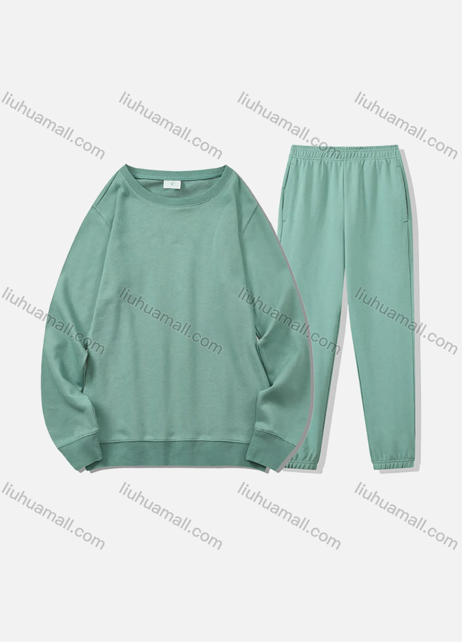 Wholesale Men's Casual Plain Long Sleeve Sweatshirt Pullover Set With Custom Embroidery Logo JM-8218A & JM-FS11266-01# - Liuhuamall