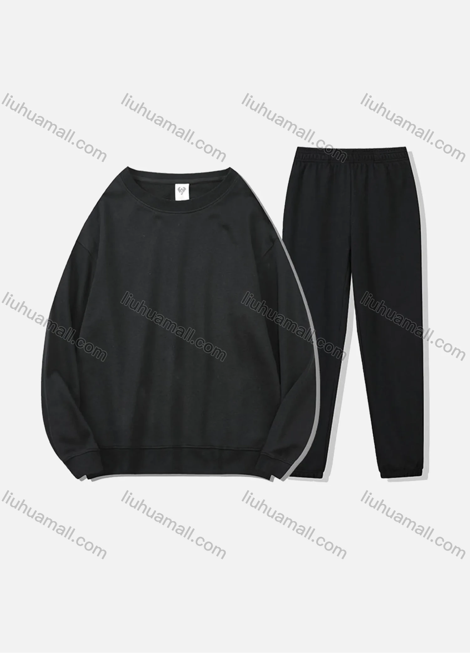 Wholesale Men's Casual Plain Long Sleeve Sweatshirt Pullover Set With Custom Embroidery Logo JM-8218A & JM-FS11266-01# - Liuhuamall