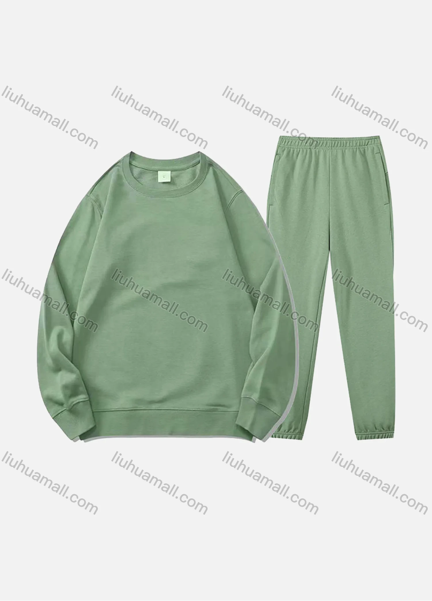 Wholesale Men's Casual Plain Long Sleeve Sweatshirt Pullover Set With Custom Embroidery Logo JM-8218A & JM-FS11266-01# - Liuhuamall