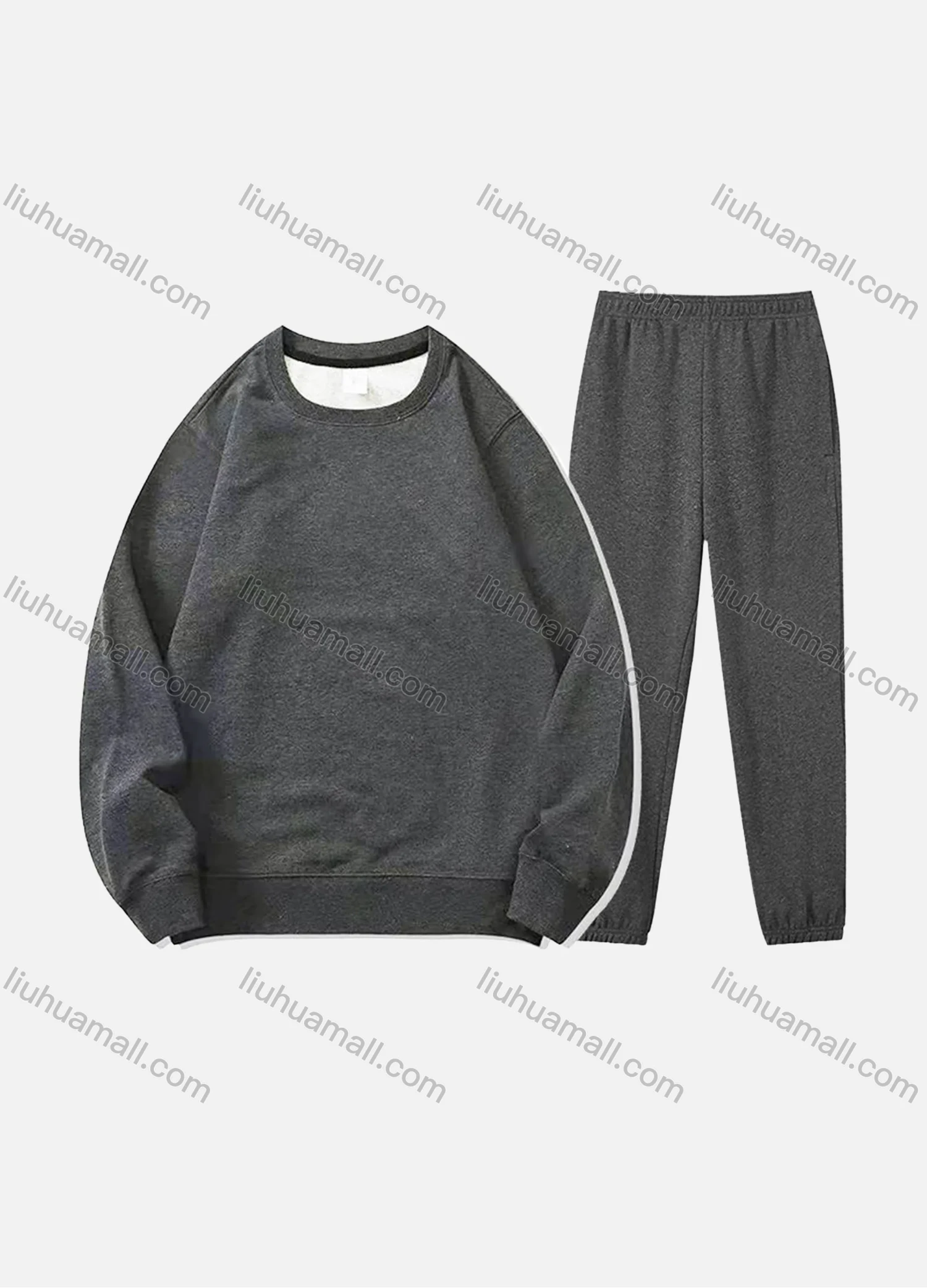 Wholesale Men's Casual Plain Long Sleeve Sweatshirt Pullover Set With Custom Embroidery Logo JM-8218A & JM-FS11266-01# - Liuhuamall