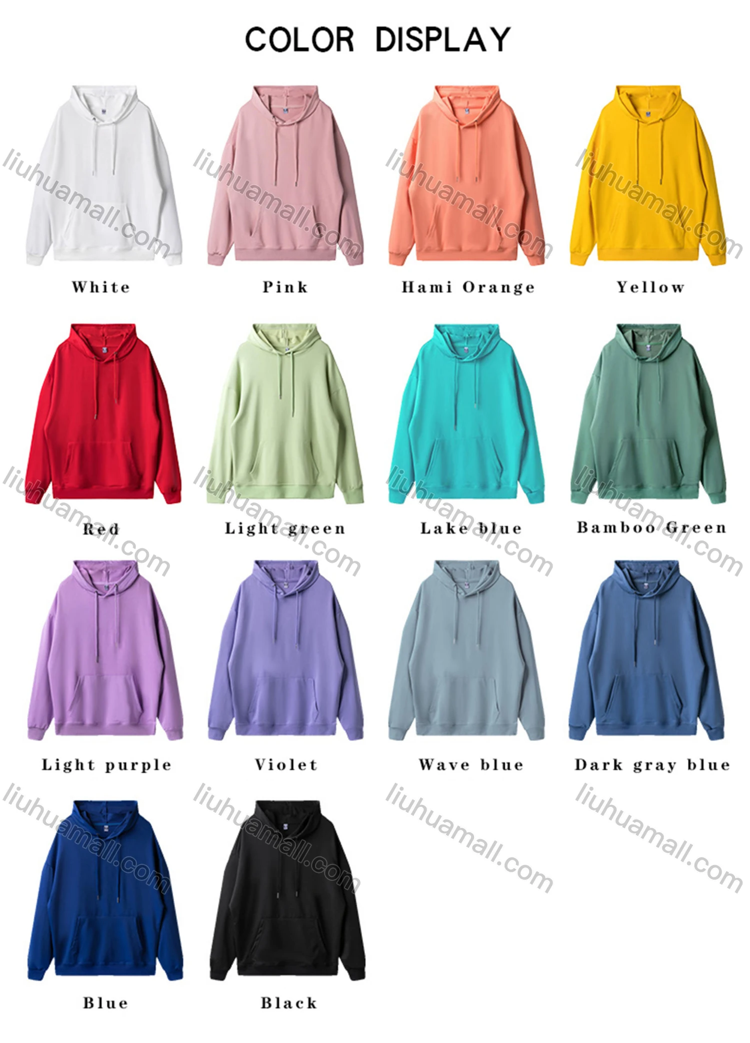 Wholesale Men's Fashion Casual Plain Sweatshirt Unisex Pullover Hoodie With Kangaroo Pocket Custom logo M028# - Liuhuamall