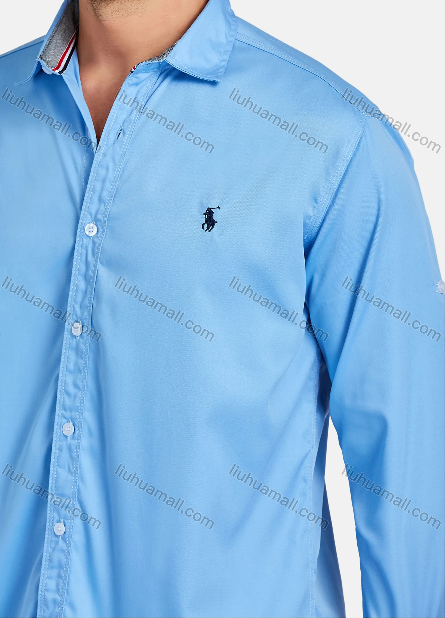 Wholesale Men's Casual Plain Long Sleeve Shirts 830# - Liuhuamall