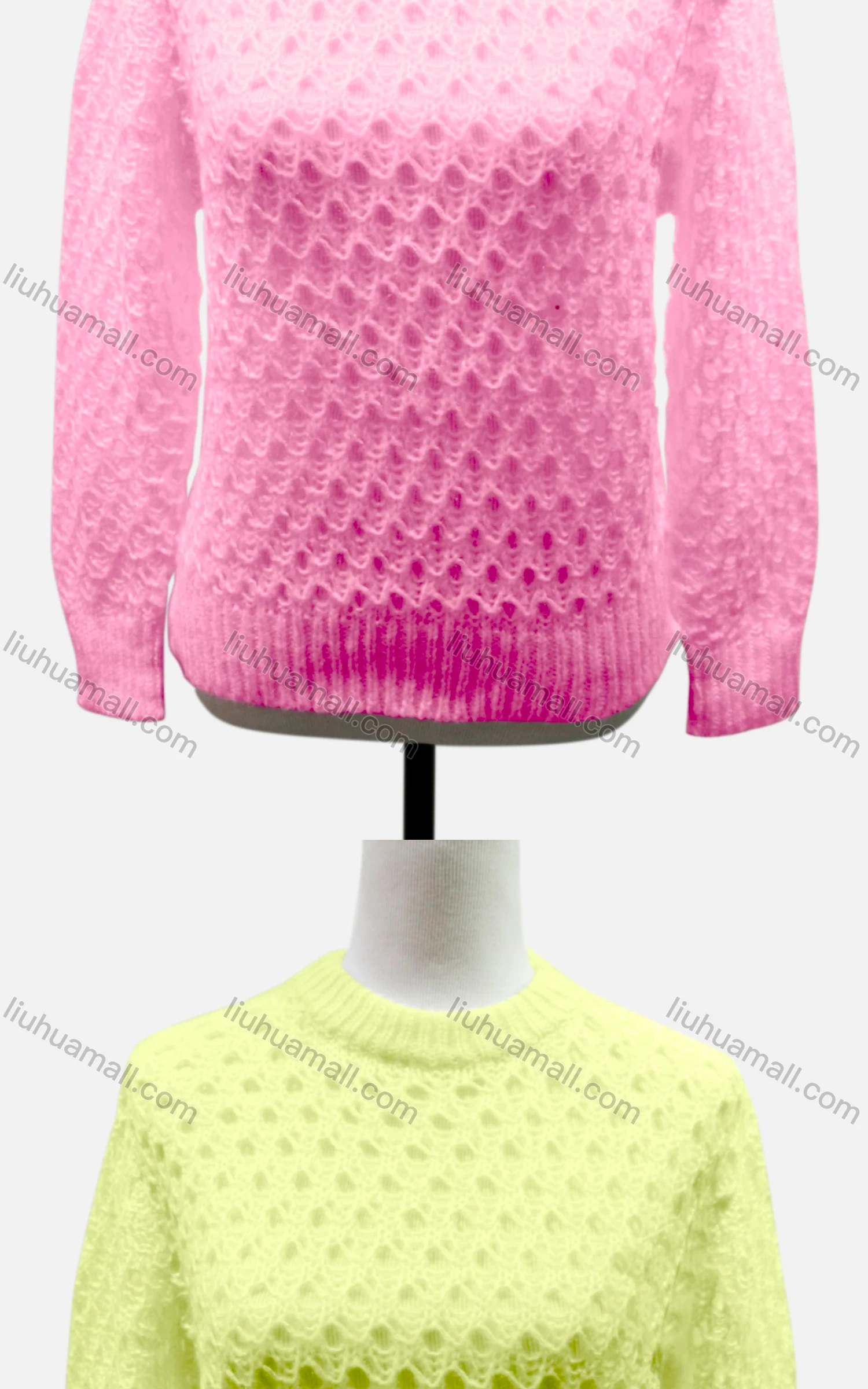Wholesale Women's Casual Crew Neck Long Sleeve Plain Knit Sweater 60460# - Liuhuamall