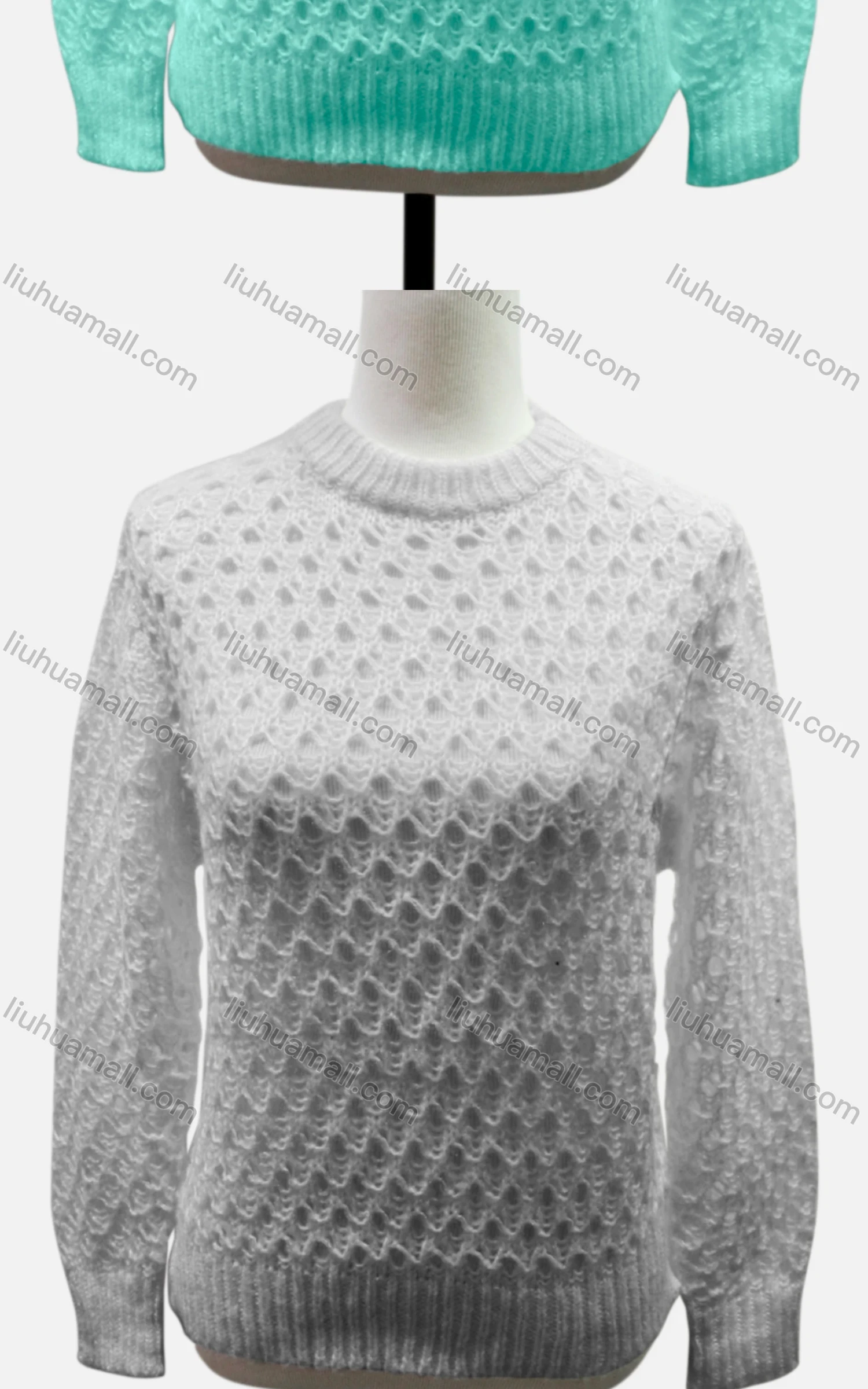 Wholesale Women's Casual Crew Neck Long Sleeve Plain Knit Sweater 60460# - Liuhuamall