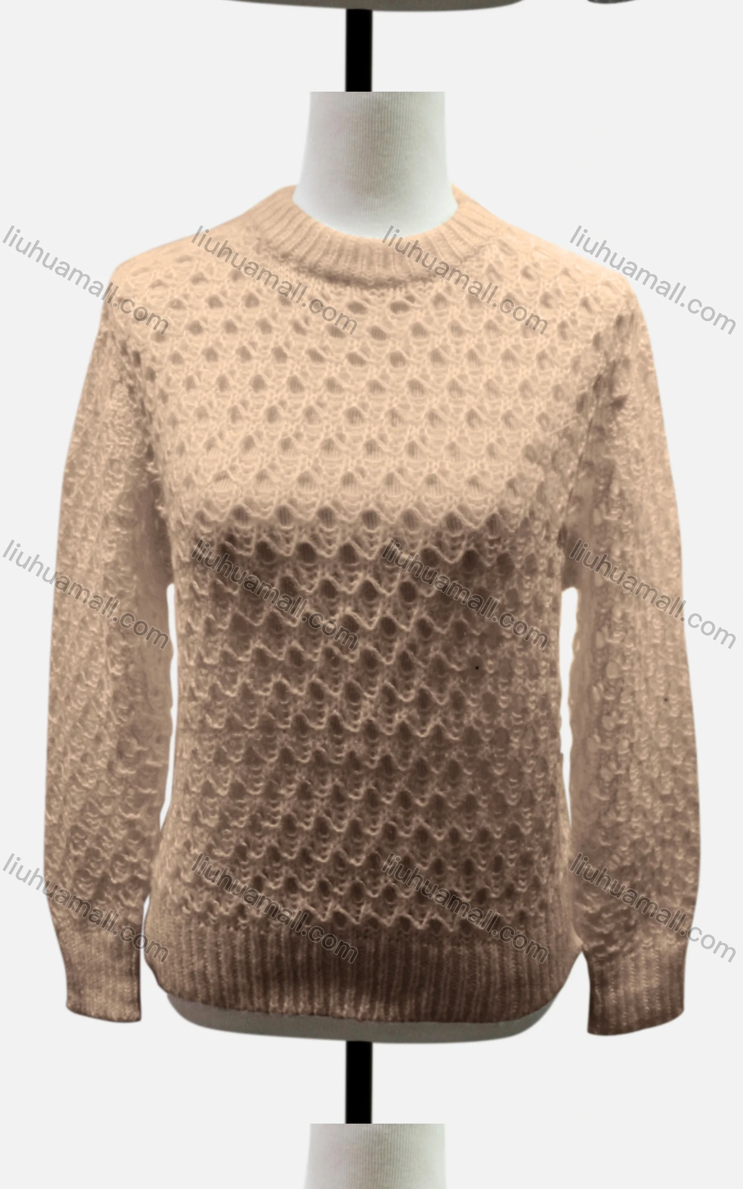 Wholesale Women's Casual Crew Neck Long Sleeve Plain Knit Sweater 60460# - Liuhuamall