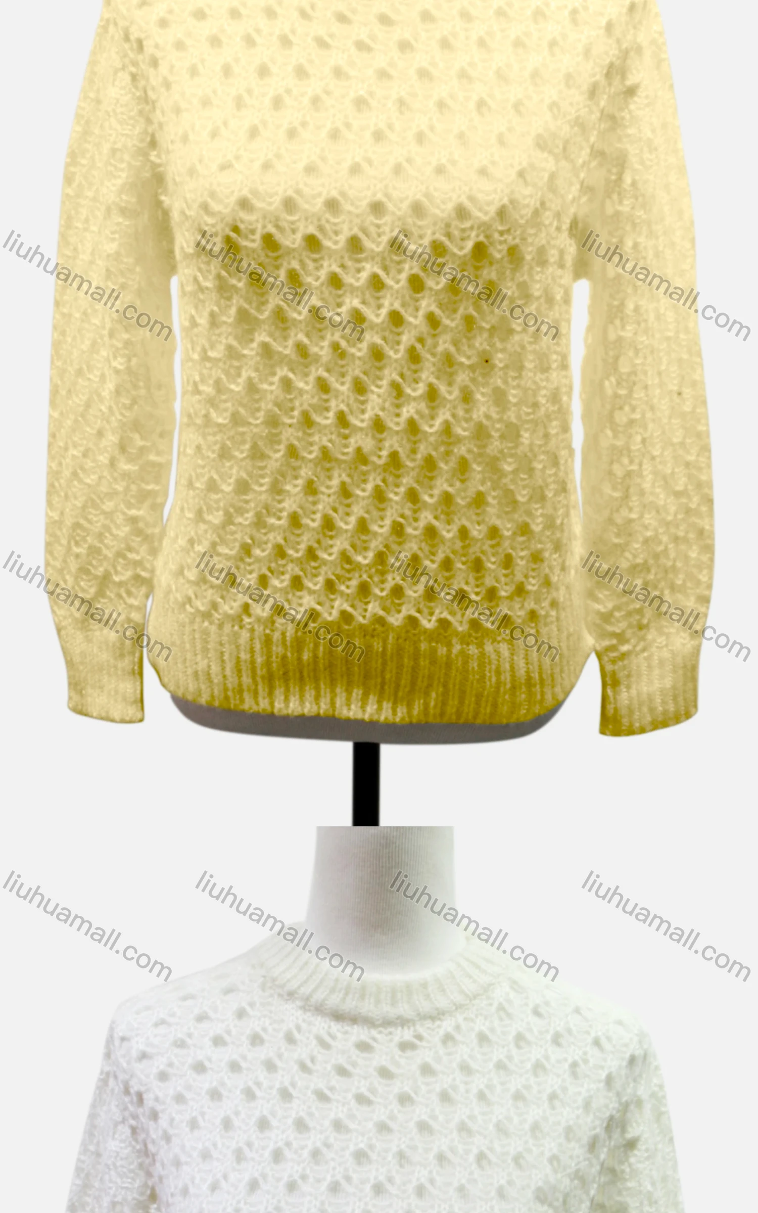 Wholesale Women's Casual Crew Neck Long Sleeve Plain Knit Sweater 60460# - Liuhuamall