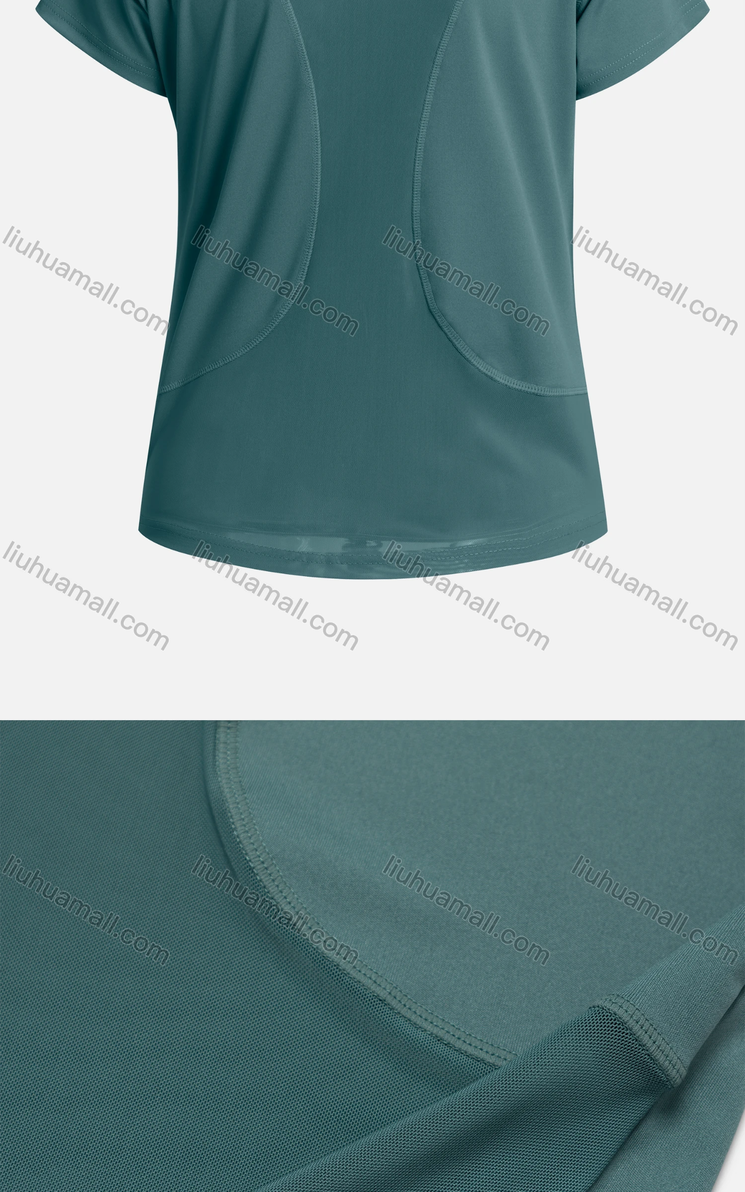 Wholesale Women's Sporty Plain Short Sleeve Moisture Wicking Quick Dry Fitness Yoga Top - Liuhuamall