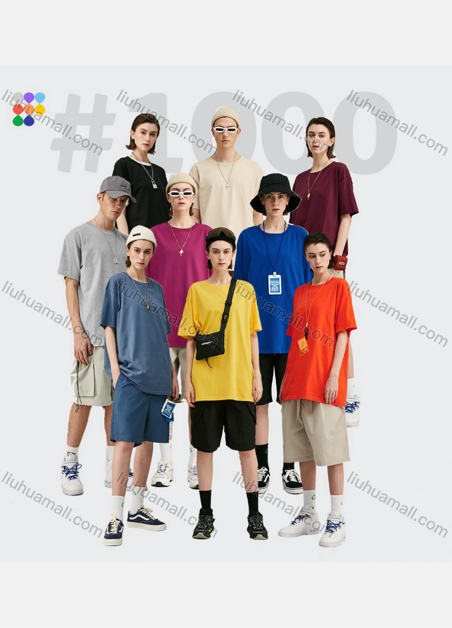 Wholesale Men's Casual Plain Round Neck Short Sleeve Unisex Combed Cotton T-Shirts 1000S20# - Liuhuamall
