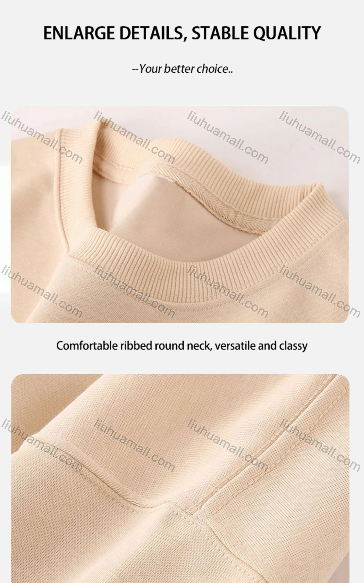 Wholesale Men's Casual Plain Crew Neck Long Sleeve Sweatshirt 677# - Liuhuamall