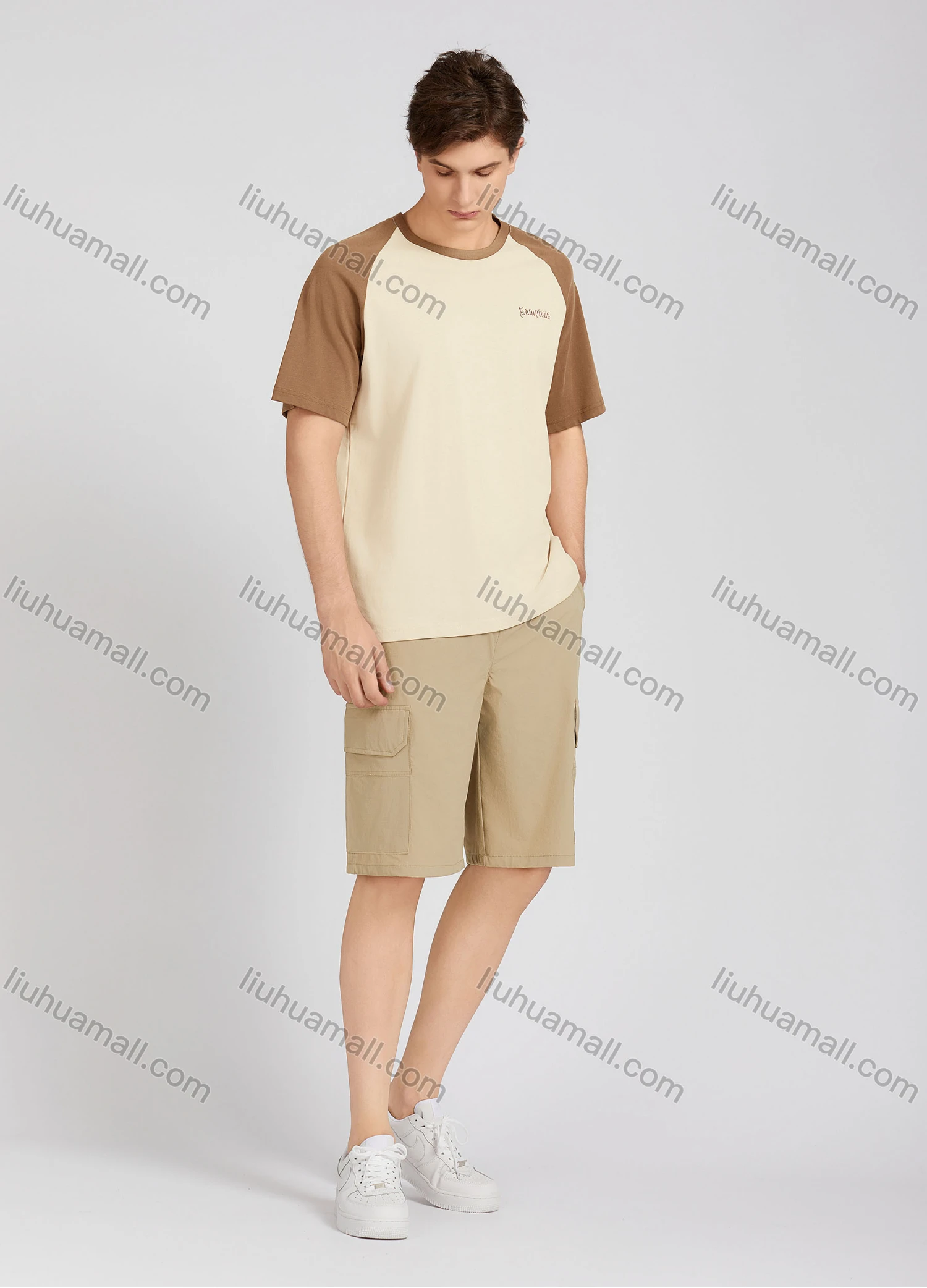 Wholesale Men's Casual Drawstring Plain Flap Pockets Shorts 7779# - Liuhuamall