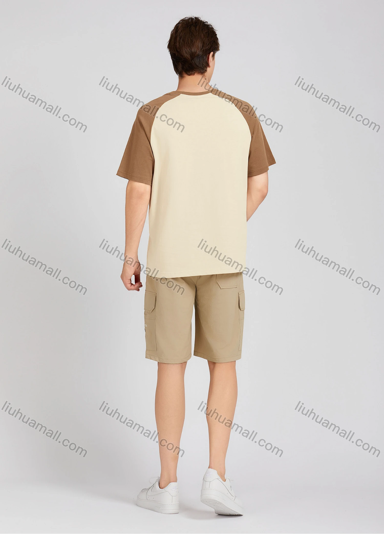 Wholesale Men's Casual Drawstring Plain Flap Pockets Shorts 7779# - Liuhuamall