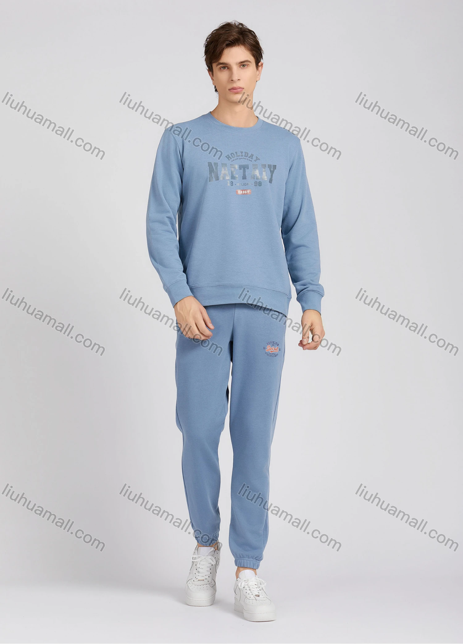 Wholesale Men's Casual Crew Neck Long Sleeve Letter Sweatshirt 8218# - Liuhuamall