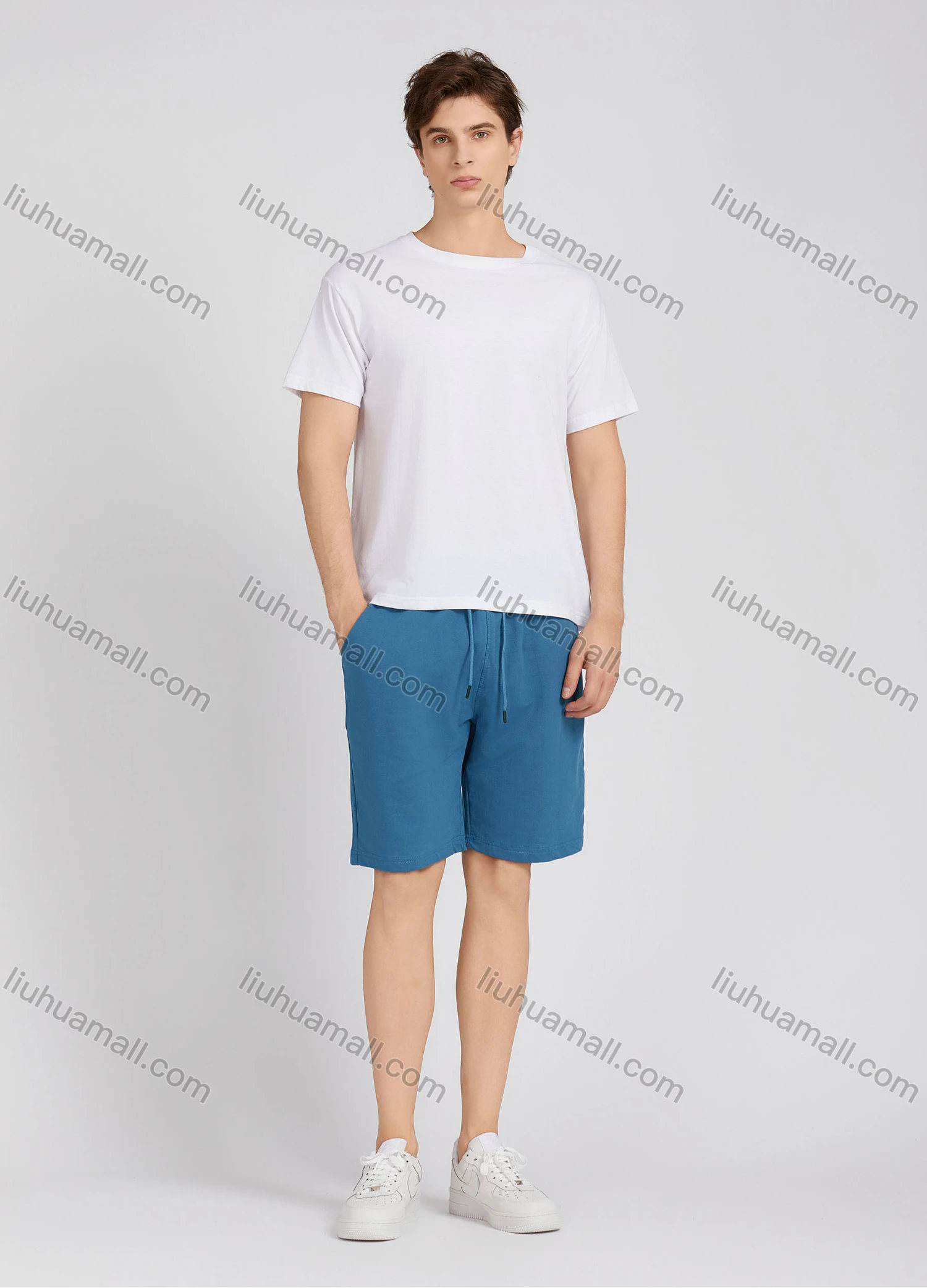 Wholesale Men's Casual Plain Round Neck Short Sleeve T-Shirt T009# - Liuhuamall