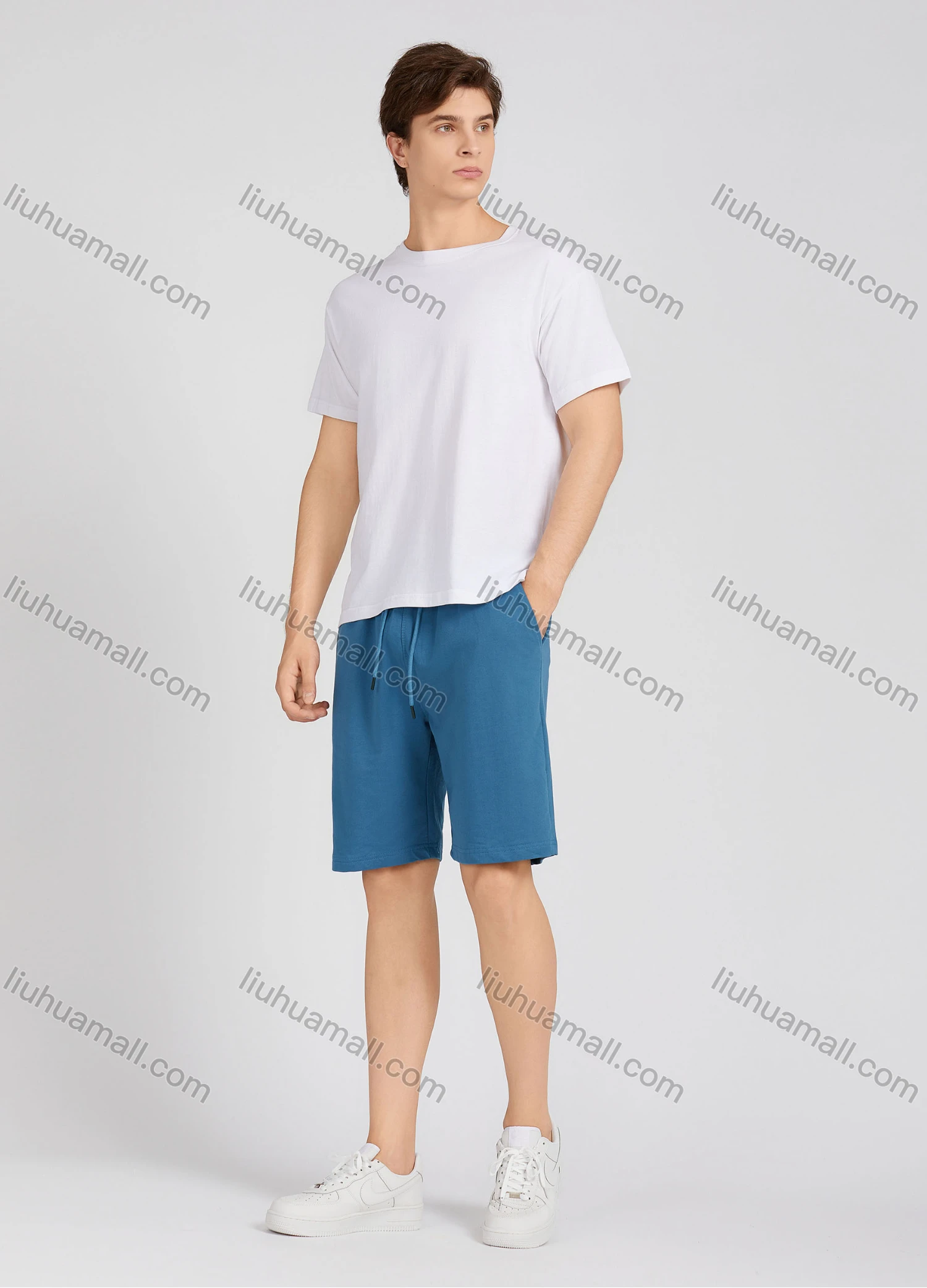 Wholesale Men's Casual Plain Round Neck Short Sleeve T-Shirt T009# - Liuhuamall