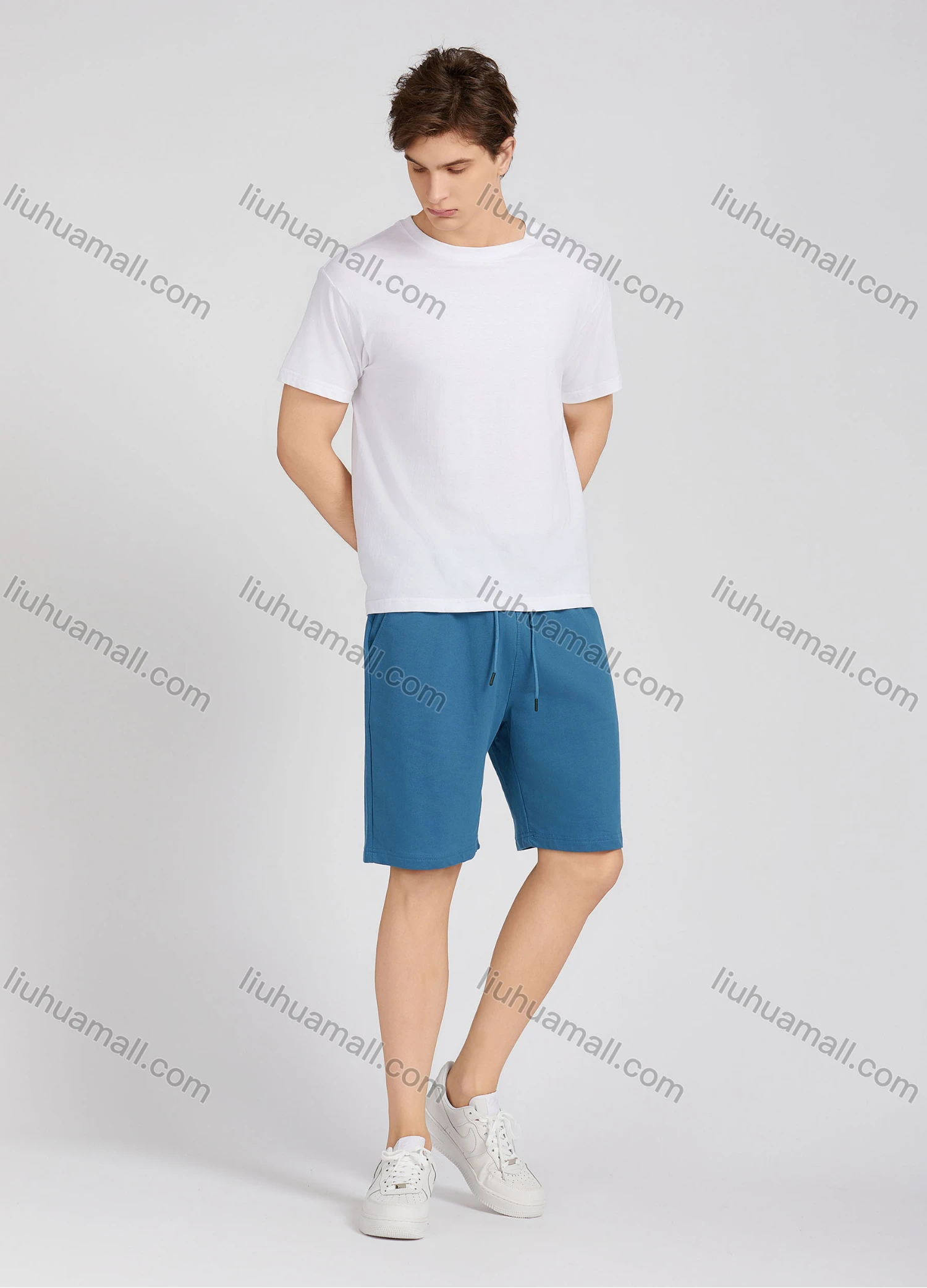 Wholesale Men's Casual Plain Round Neck Short Sleeve T-Shirt T009# - Liuhuamall