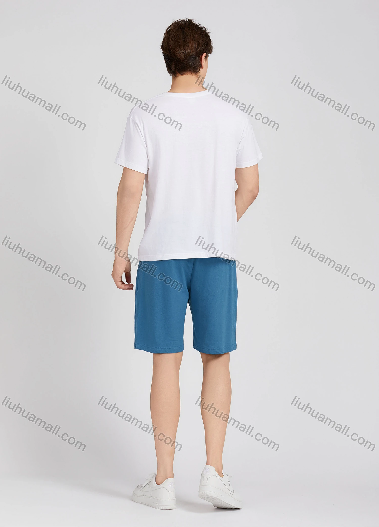Wholesale Men's Casual Plain Round Neck Short Sleeve T-Shirt T009# - Liuhuamall