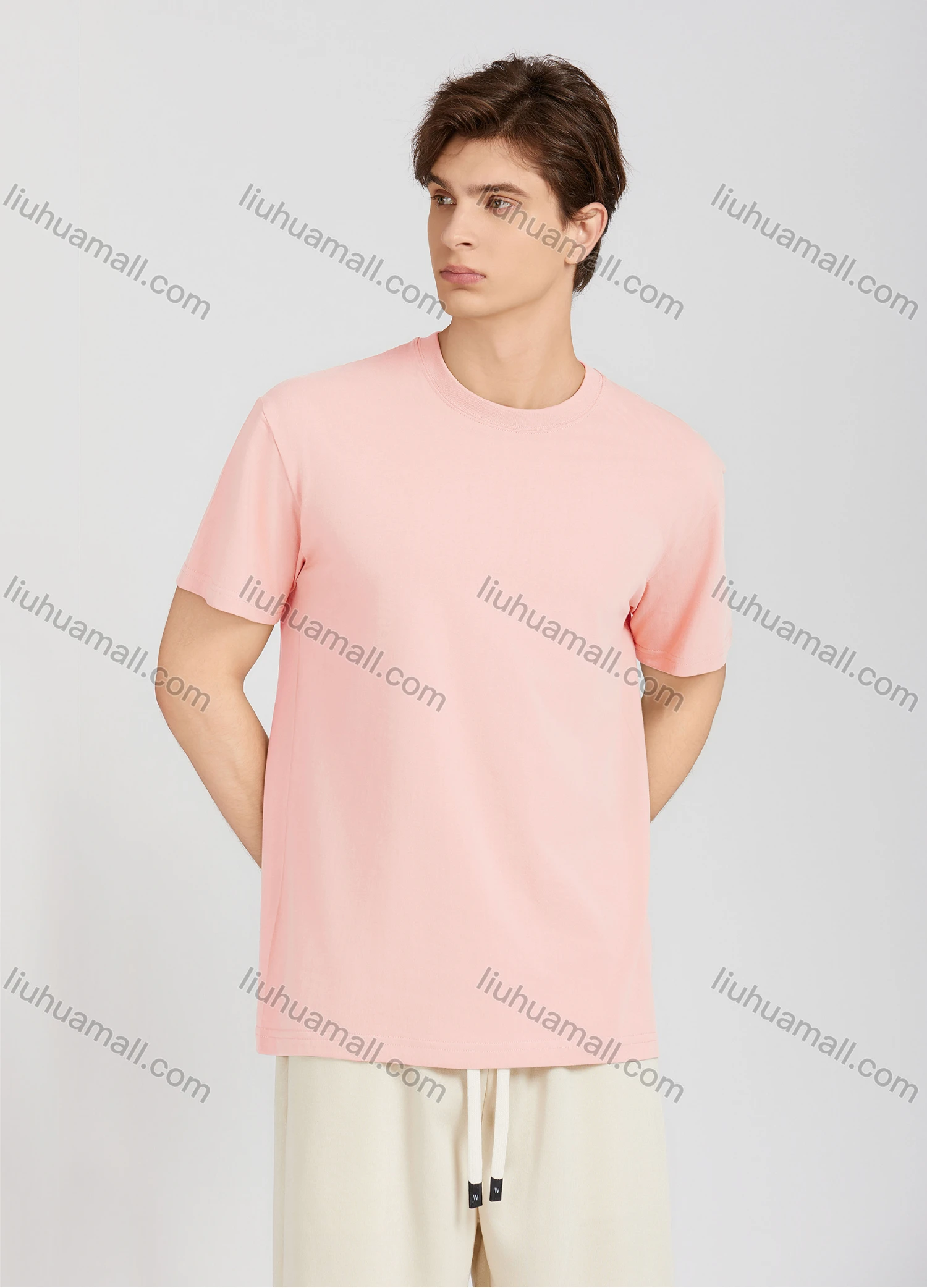 Wholesale Men's Casual Plain Round Neck Short Sleeve T-Shirt T001# - Liuhuamall