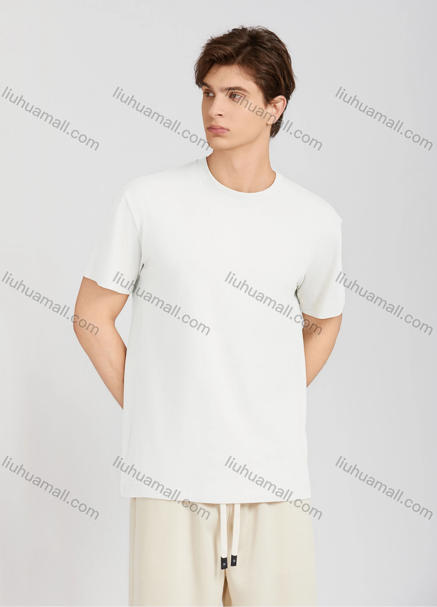 Wholesale Men's Casual Plain Round Neck Short Sleeve T-Shirt T001# - Liuhuamall