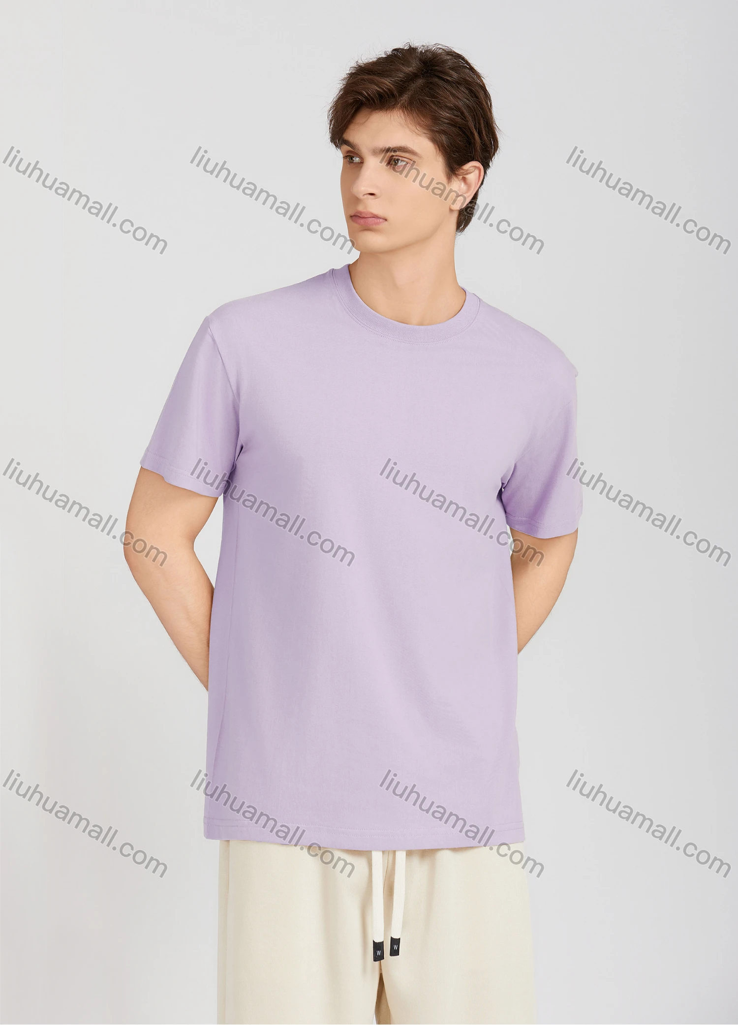 Wholesale Men's Casual Plain Round Neck Short Sleeve T-Shirt T001# - Liuhuamall