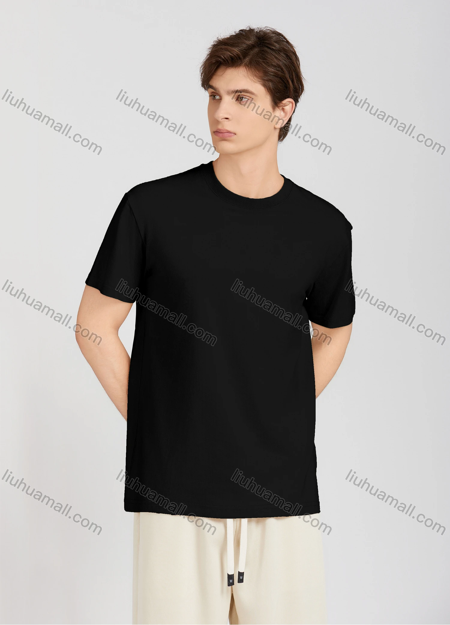 Wholesale Men's Casual Plain Round Neck Short Sleeve T-Shirt T001# - Liuhuamall