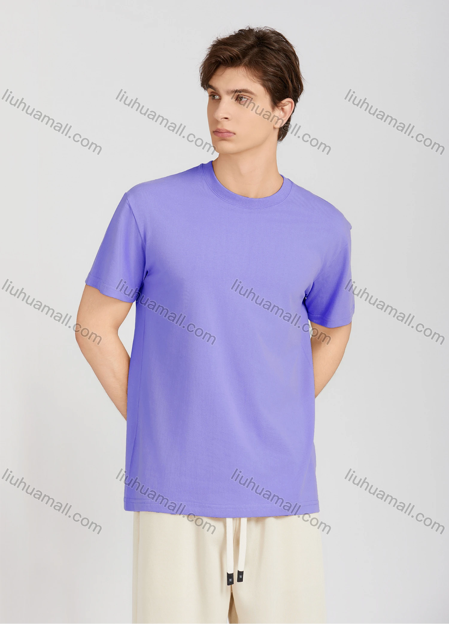 Wholesale Men's Casual Plain Round Neck Short Sleeve T-Shirt T001# - Liuhuamall