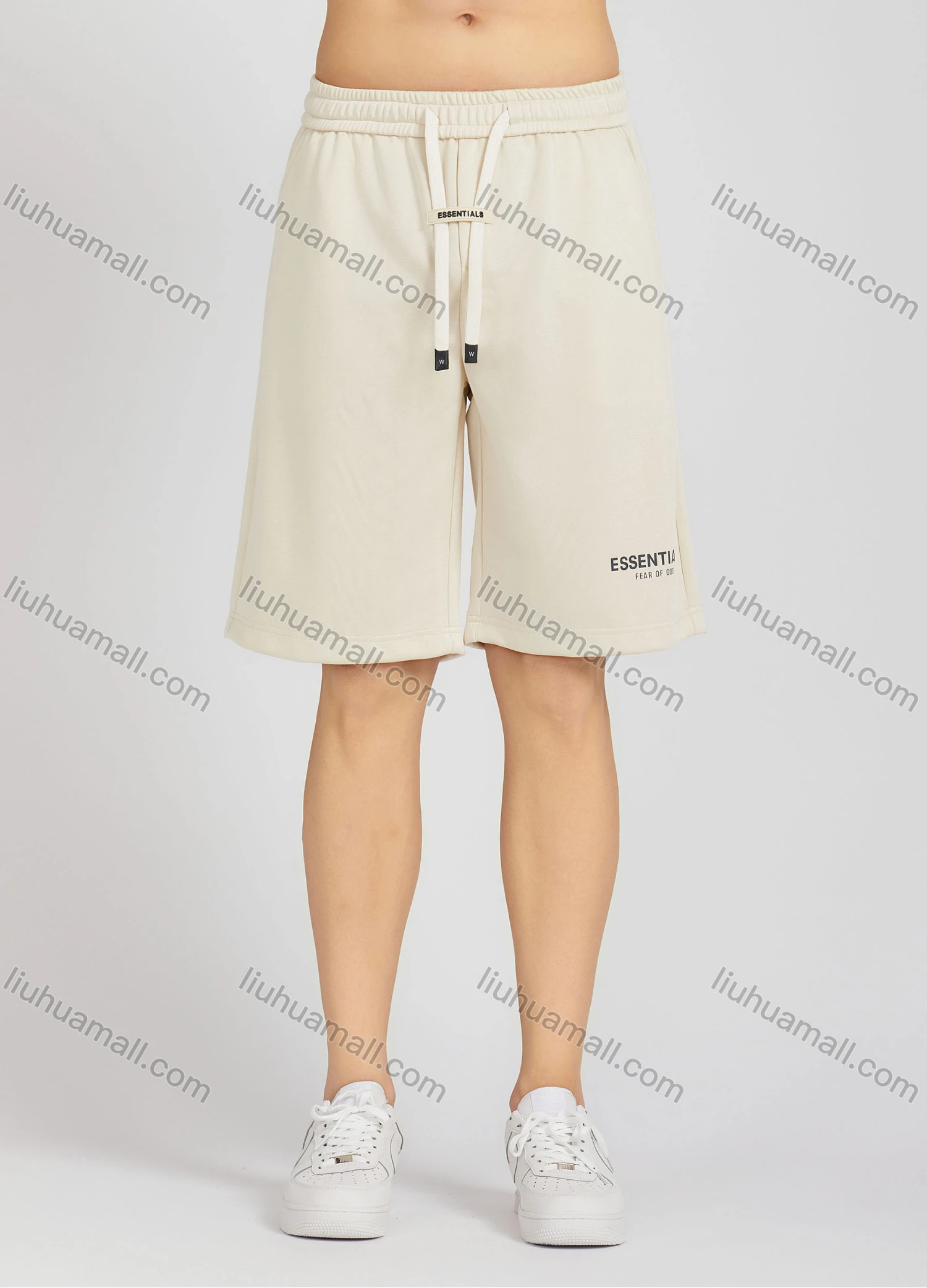 Wholesale Men's Casual Plain Drawstring Letter Shorts E01# - Liuhuamall