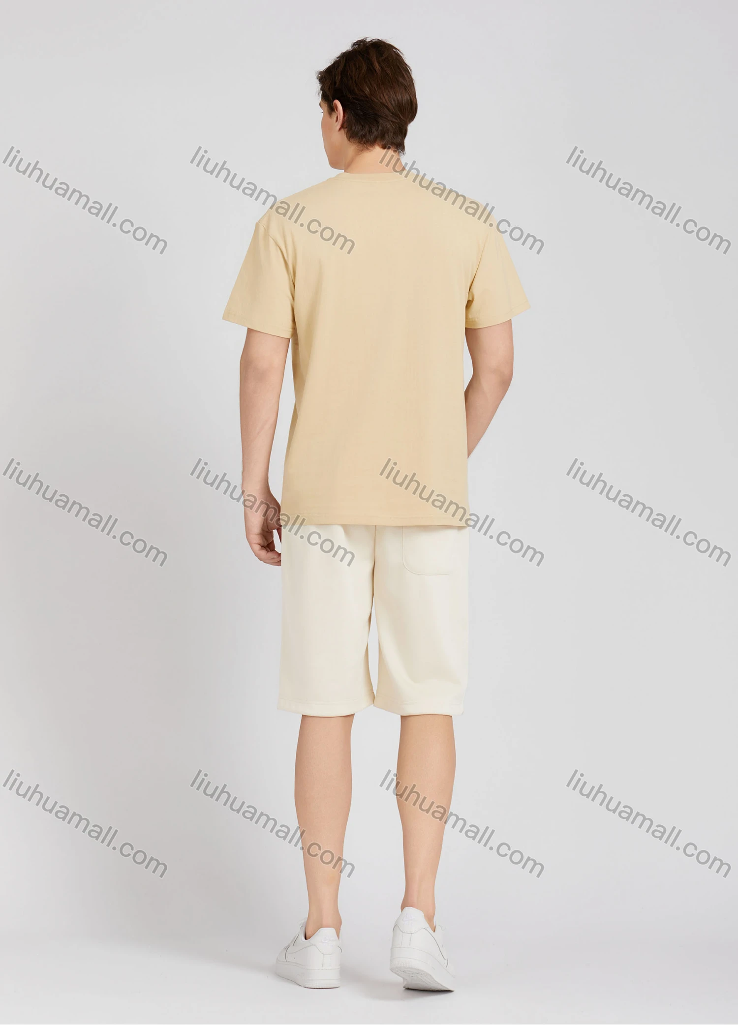 Wholesale Men's Casual Plain Drawstring Letter Shorts E01# - Liuhuamall